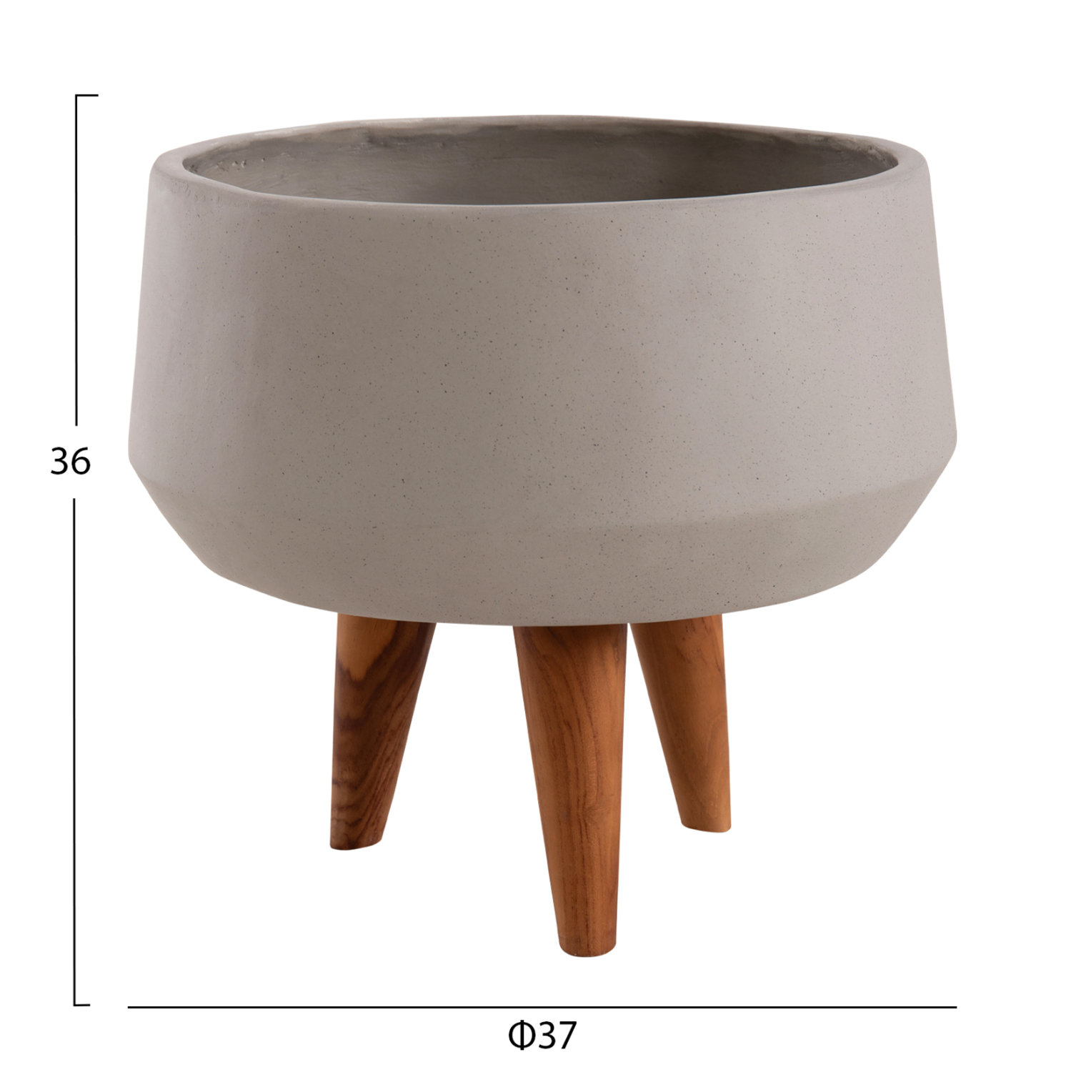 ΓΛΑΣΤΡΑ ΕΣΩΤ.ΧΩΡΟΥ QUAN HM4680.03S FIBER CEMENT ΓΚΡΙ--ΒΑΣΗ TEAK Φ37x36Υεκ 2