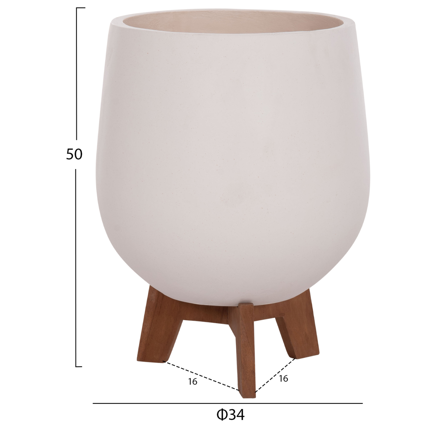 ΣΕΤ 3 ΓΛΑΣΤΡΕΣ ΜΕ TEAK ΒΑΣΕΙΣ TRYLL HM4681.02 FIBER CEMENT ΛΕΥΚΟ 3