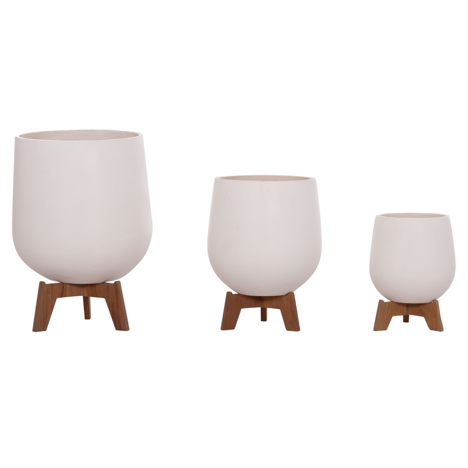 ΣΕΤ 3 ΓΛΑΣΤΡΕΣ ΜΕ TEAK ΒΑΣΕΙΣ TRYLL HM4681.02 FIBER CEMENT ΛΕΥΚΟ 5