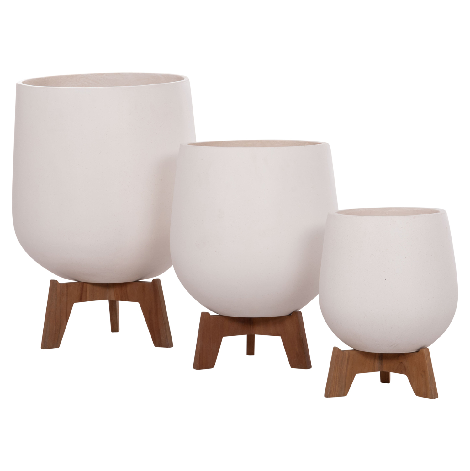 ΣΕΤ 3 ΓΛΑΣΤΡΕΣ ΜΕ TEAK ΒΑΣΕΙΣ TRYLL HM4681.02 FIBER CEMENT ΛΕΥΚΟ 6