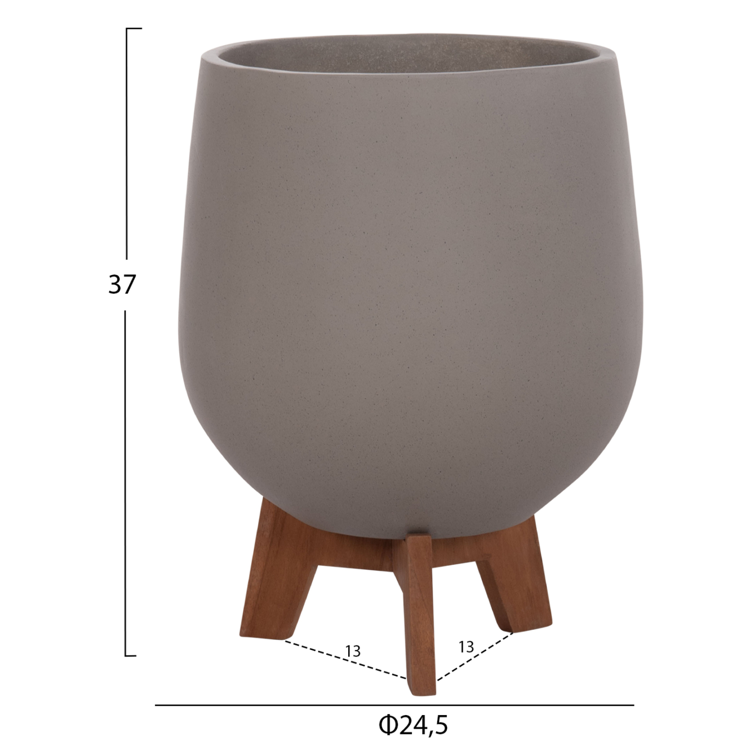 ΣΕΤ 3 ΓΛΑΣΤΡΕΣ ΜΕ TEAK ΒΑΣΕΙΣ TRYLL HM4681.03 FIBER CEMENT--ΓΚΡΙ 4