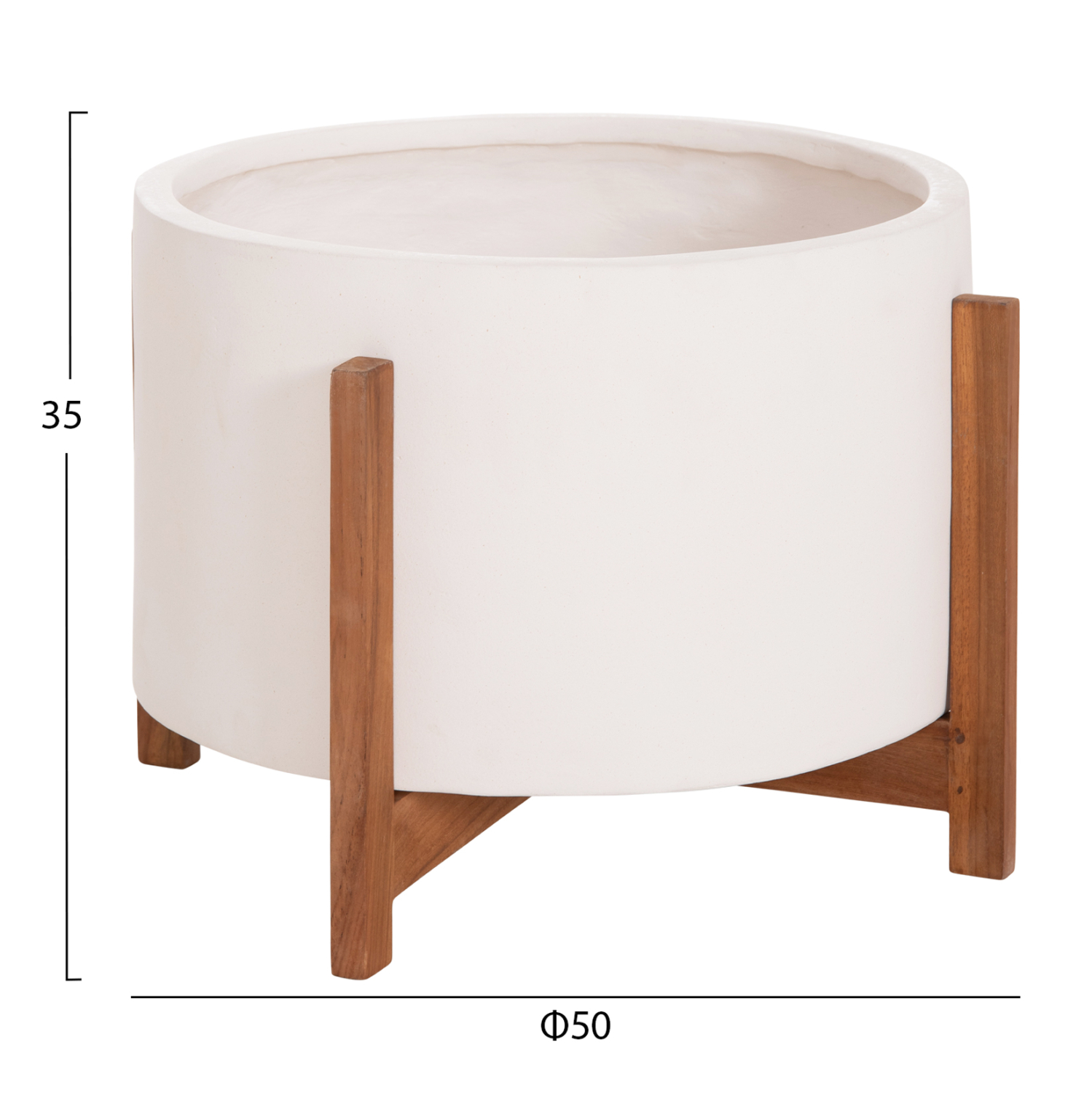 ΓΛΑΣΤΡΑ ΕΣΩΤ.ΧΩΡΟΥ HOFF HM4682.02L FIBER CEMENT ΛΕΥΚΟ-TEAK ΒΑΣΗ Φ50x35Υεκ 2