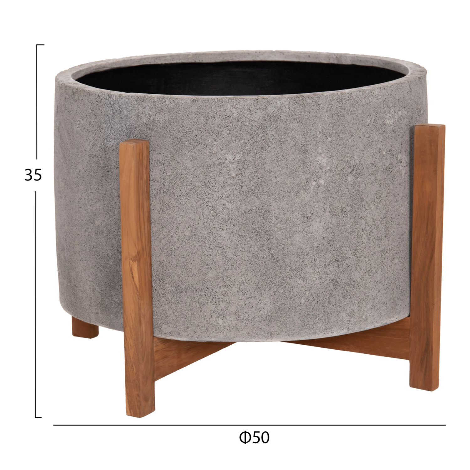 ΓΛΑΣΤΡΑ ΕΣΩΤ.ΧΩΡΟΥ HOFF HM4682.03L FIBER CEMENT ΓΚΡΙ-TEAK ΒΑΣΗ Φ50x35Υεκ 2