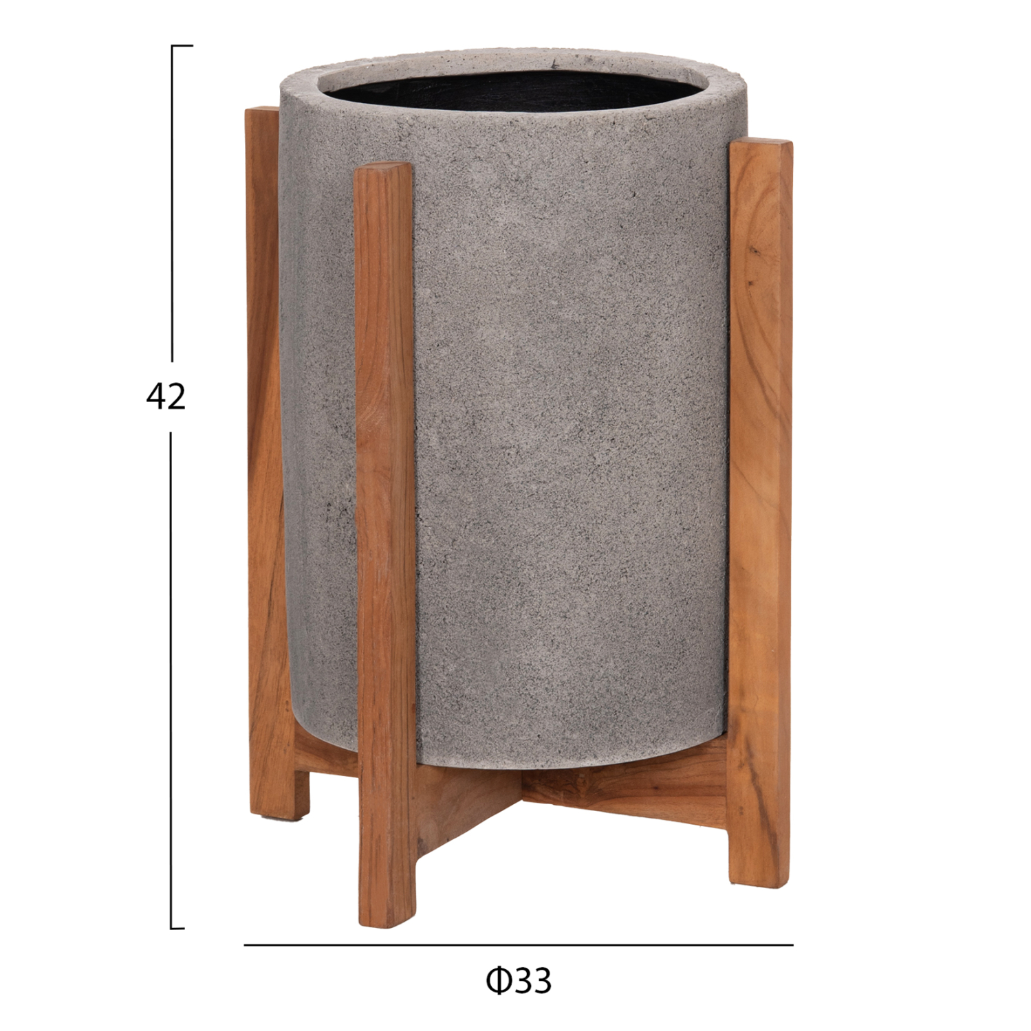 ΓΛΑΣΤΡΑ ΕΣΩΤ.ΧΩΡΟΥ HOFF HM4682.03S FIBER CEMENT ΓΚΡΙ-TEAK ΒΑΣΗ Φ33x42Υεκ 2