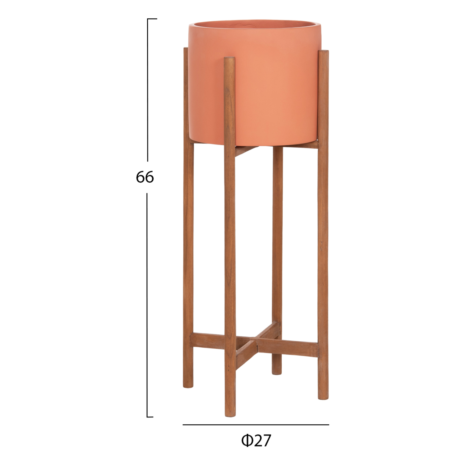 ΓΛΑΣΤΡΑ ΕΣΩΤ.ΧΩΡΟΥ RENTIL HM4684.08L FIBER CEMENT ΧΡΩΜΑ ΤΕΡΑΚΟΤΑ--ΒΑΣΗ TEAK Φ27x66Υ 2