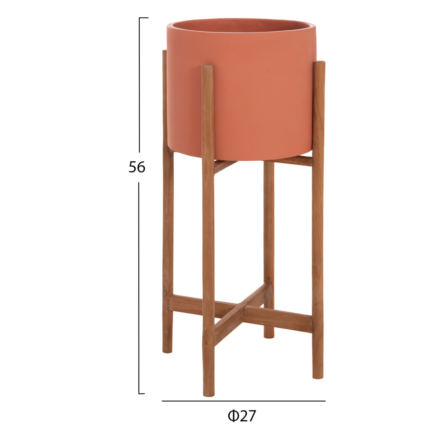 ΓΛΑΣΤΡΑ ΕΣΩΤ.ΧΩΡΟΥ RENTIL HM4684.08S FIBER CEMENT ΧΡΩΜΑ ΤΕΡΑΚΟΤΑ--ΒΑΣΗ TEAK Φ27x56Υ 2