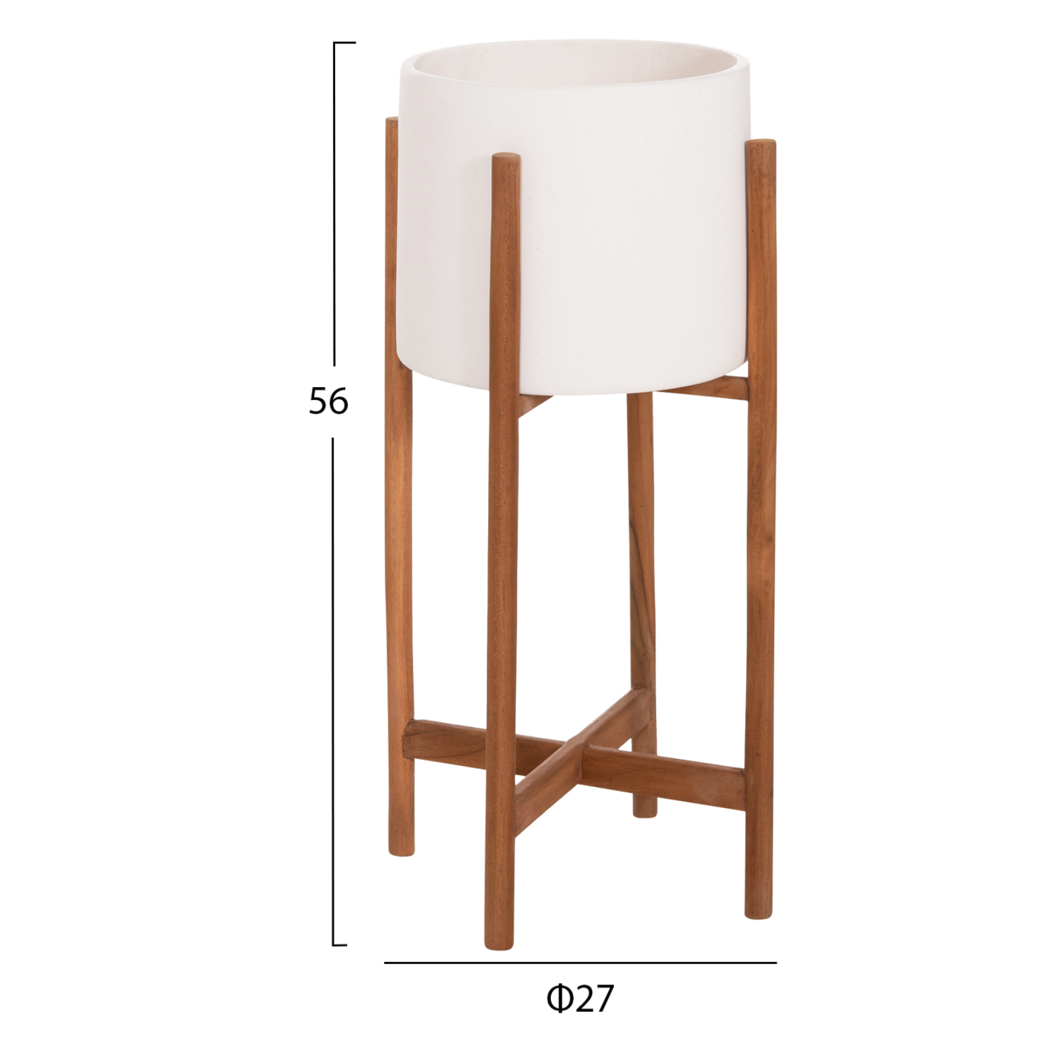 ΓΛΑΣΤΡΑ ΕΣΩΤ.ΧΩΡΟΥ RENTIL HM4684.02S FIBER CEMENT ΧΡΩΜΑ ΛΕΥΚΟ--ΒΑΣΗ TEAK Φ27x56Υ 2