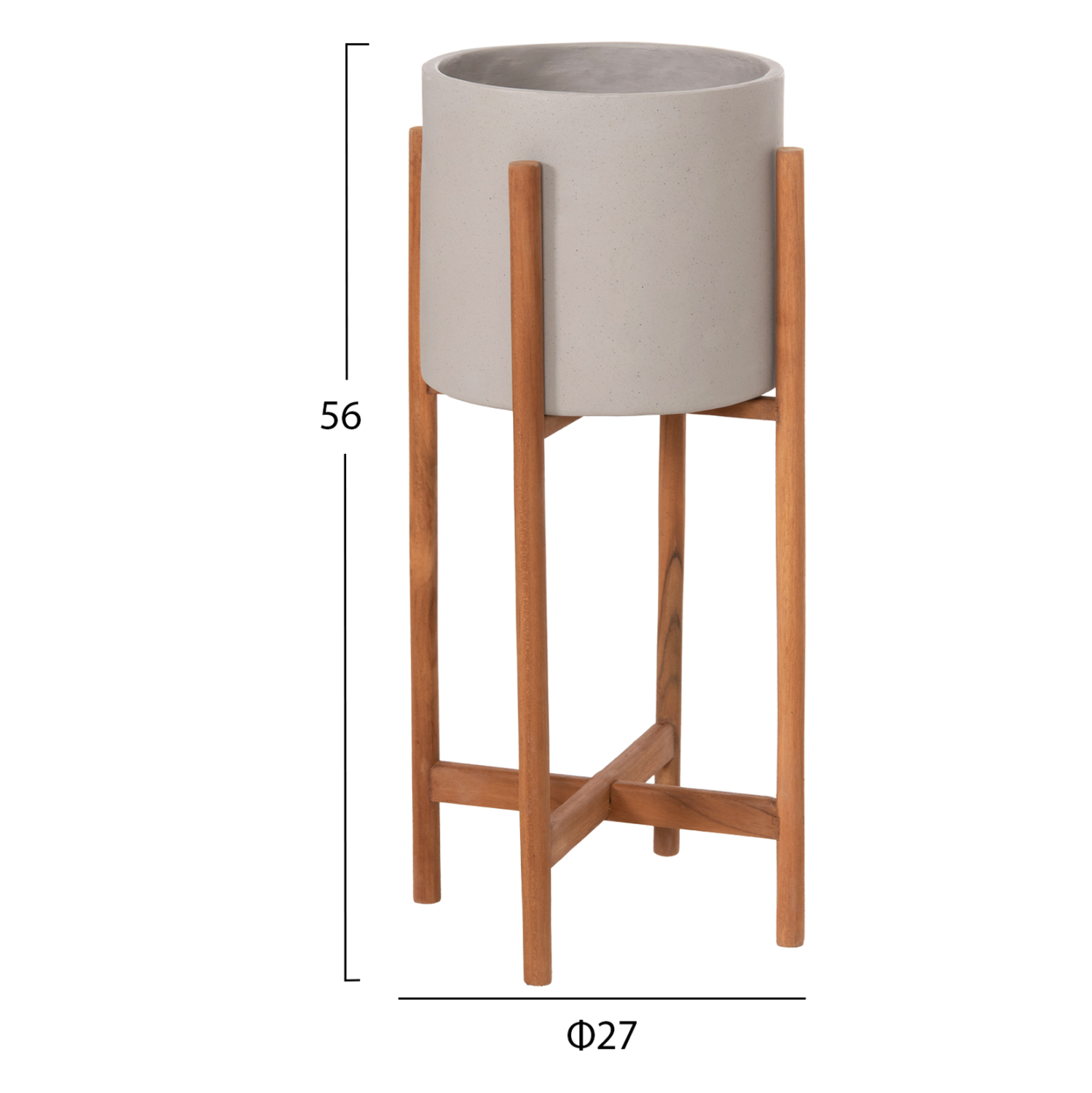 ΓΛΑΣΤΡΑ ΕΣΩΤ.ΧΩΡΟΥ RENTIL HM4684.03S FIBER CEMENT ΧΡΩΜΑ ΓΚΡΙ--ΒΑΣΗ TEAK Φ27x56Υ 2