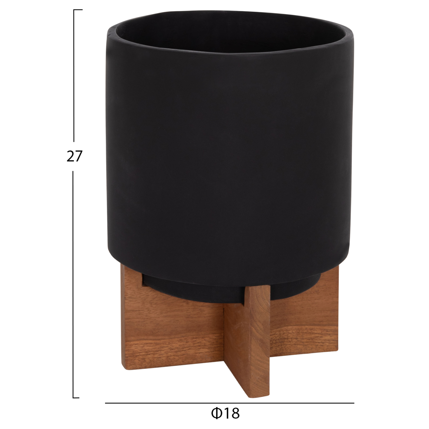 ΣΕΤ 3 ΓΛΑΣΤΡΕΣ ΜΕ TEAK ΒΑΣΕΙΣ TANTI HM4685.01 FIBER CEMENT ΣΕ ΜΑΥΡΟ ΧΡΩΜΑ 2