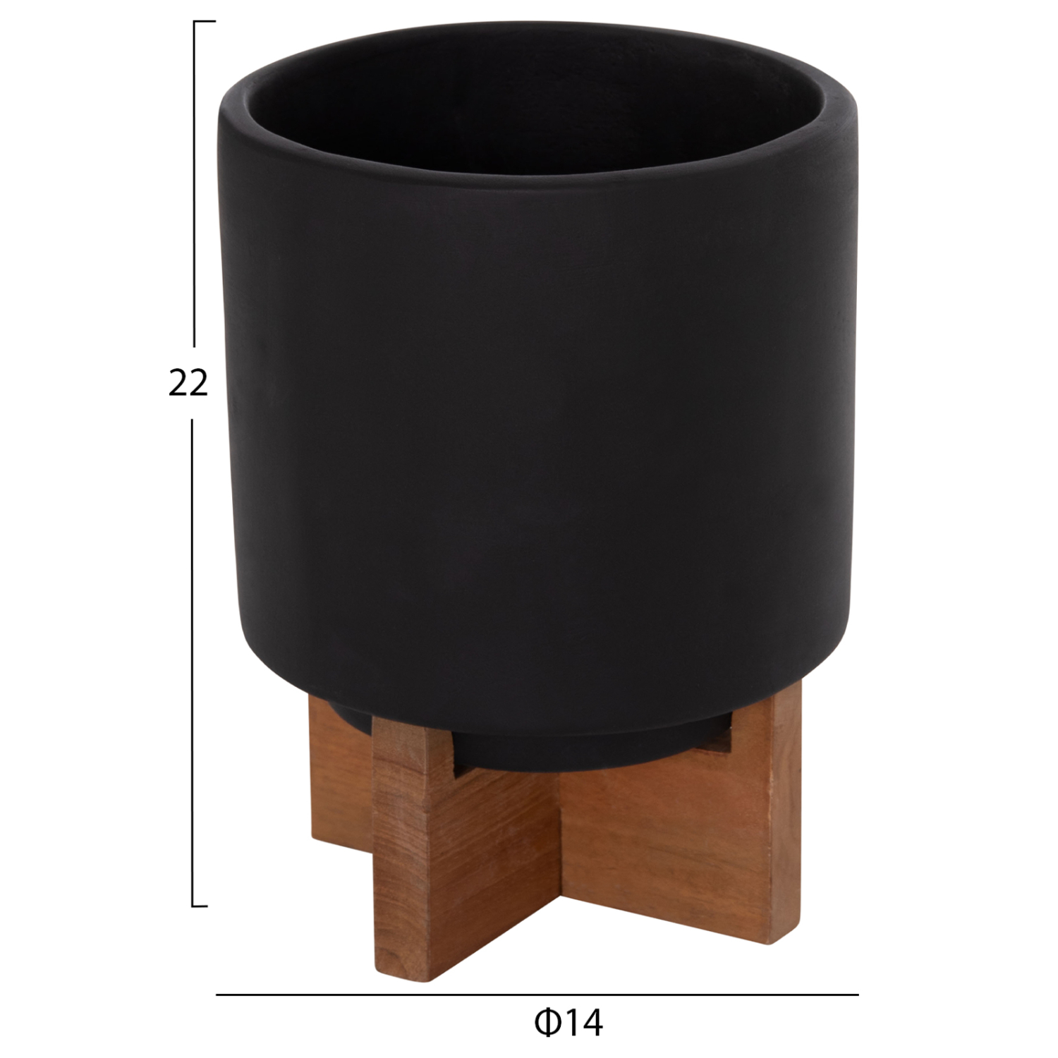 ΣΕΤ 3 ΓΛΑΣΤΡΕΣ ΜΕ TEAK ΒΑΣΕΙΣ TANTI HM4685.01 FIBER CEMENT ΣΕ ΜΑΥΡΟ ΧΡΩΜΑ 3