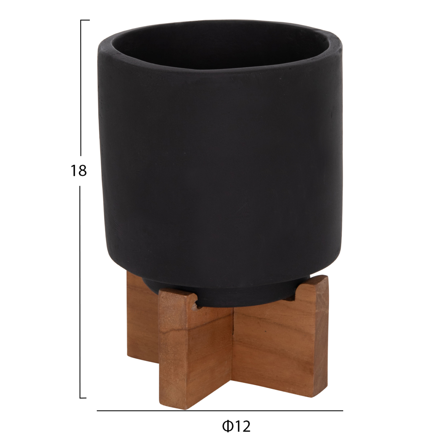 ΣΕΤ 3 ΓΛΑΣΤΡΕΣ ΜΕ TEAK ΒΑΣΕΙΣ TANTI HM4685.01 FIBER CEMENT ΣΕ ΜΑΥΡΟ ΧΡΩΜΑ 4