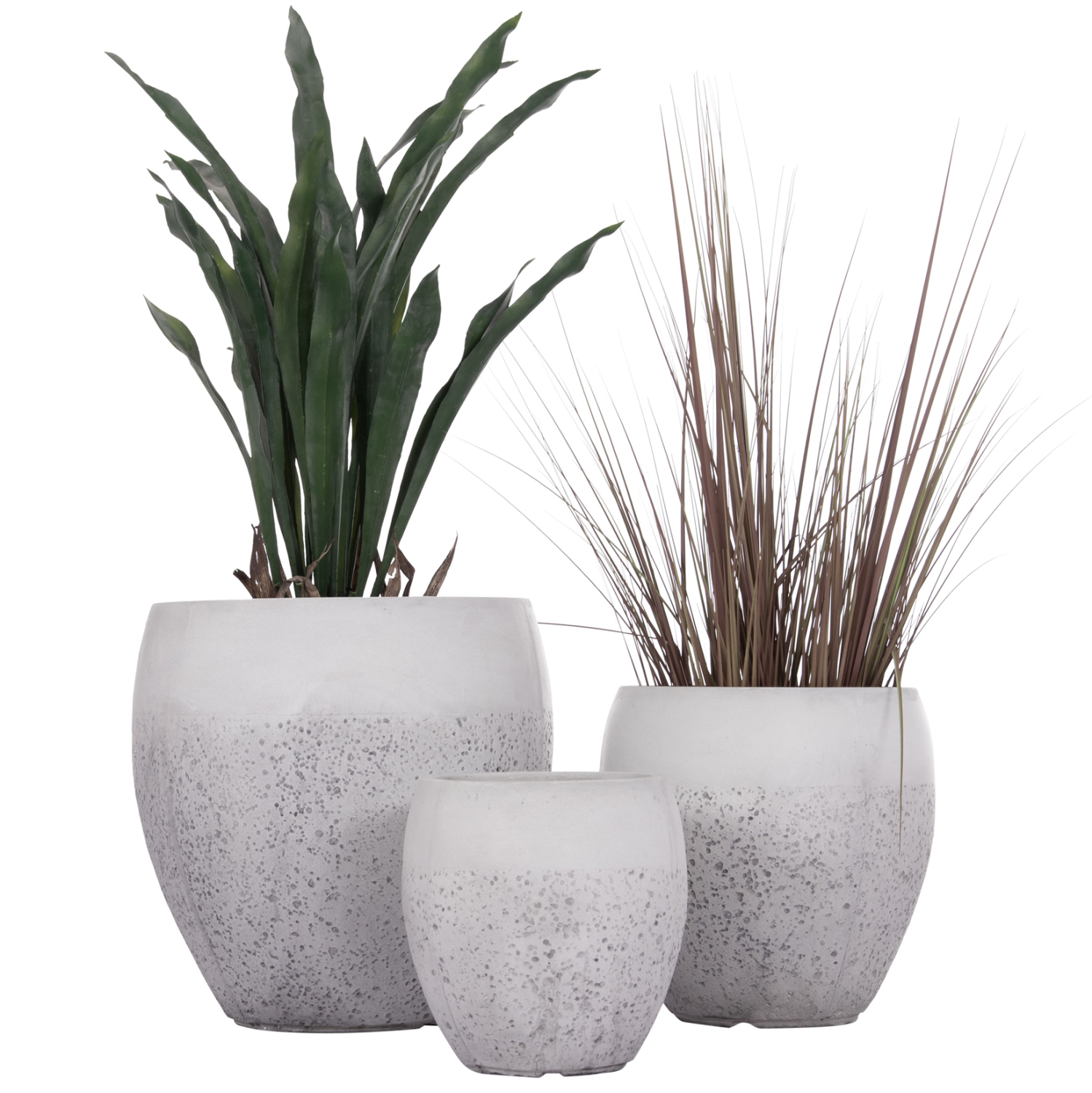 ΣΕΤ 3ΤΜΧ ΓΛΑΣΤΡΕΣ ΣΕΙΡΑ GARDENER HM4718 FIBERCLAY ΛΕΥΚΟ Φ55x54Υεκ 1