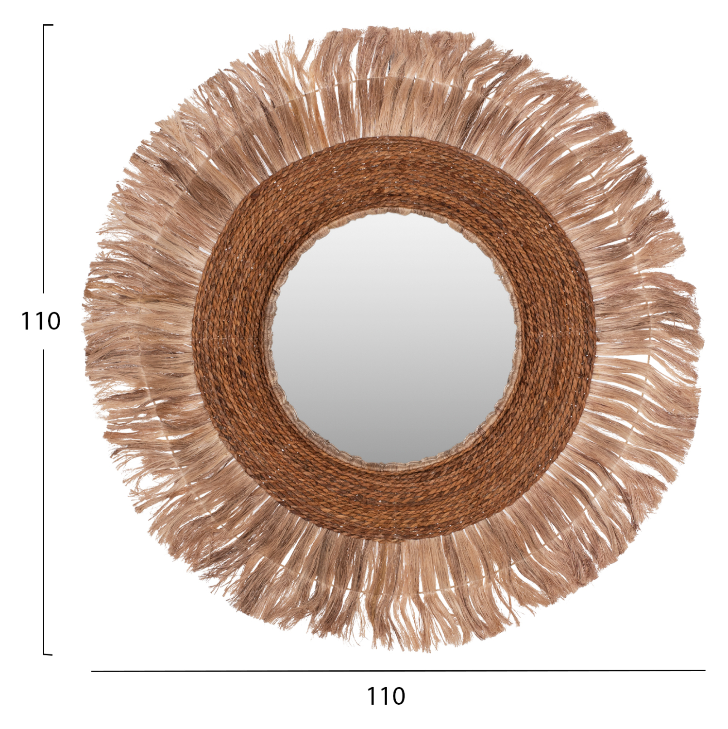 ΚΑΘΡΕΠΤΗΣ ΣΤΡΟΓΓΥΛΟΣ ΜΕ ΠΛΑΙΣΙΟ ΙΝΕΣ ΑΜΠΑΚΑ ΣΕ ΧΡΩΜΑ ΦΥΣΙΚΟ 110x5x110Υεκ.HM7740 2