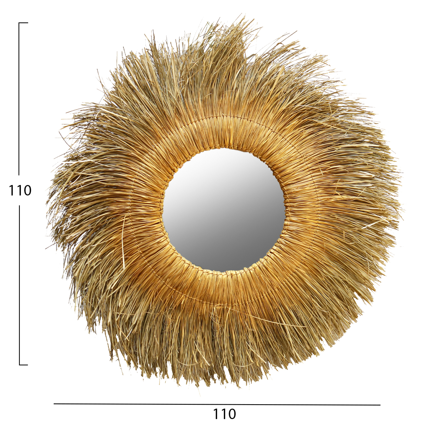 ΚΑΘΡΕΠΤΗΣ ΤΟΙΧΟΥ ΣΤΡΟΓΓΥΛΟΣ ME PANDAN GRASS ΧΡΩΜΑ ΦΥΣΙΚΟ-ΧΡΥΣΟ 110x5x110Yεκ.HM7743 2