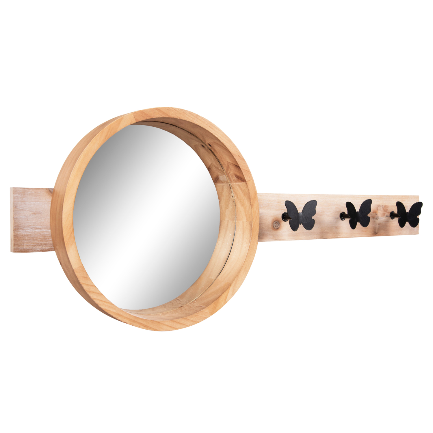 ΚΑΘΡΕΠΤΗΣ ΤΟΙΧΟΥ ΣΤΡΟΓΓΥΛΟΣ SCUTTLE HM4222 FIR WOOD&amp;MDF-BLACK METAL 80x6,5x30,5Υεκ. 1