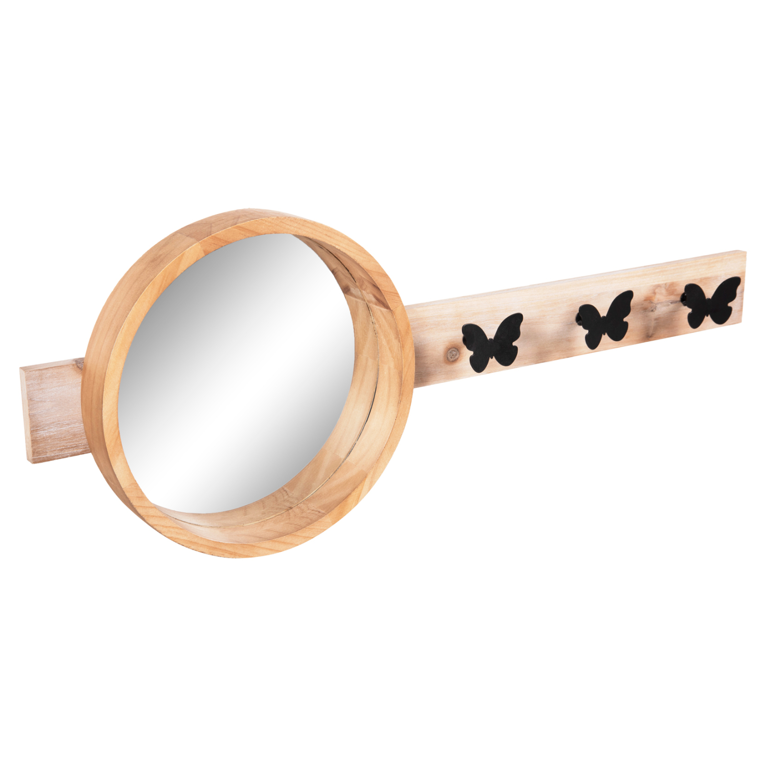 ΚΑΘΡΕΠΤΗΣ ΤΟΙΧΟΥ ΣΤΡΟΓΓΥΛΟΣ SCUTTLE HM4222 FIR WOOD&amp;MDF-BLACK METAL 80x6,5x30,5Υεκ. 4