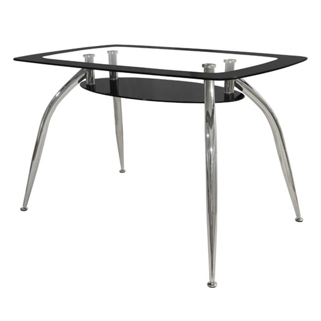 ΤΡΑΠΕΖΙ NORRIS 120Χ75Χ75ΕΚ HM0086.02 ΓΥΑΛΙΝΟ ΜΑΥΡΟ 4