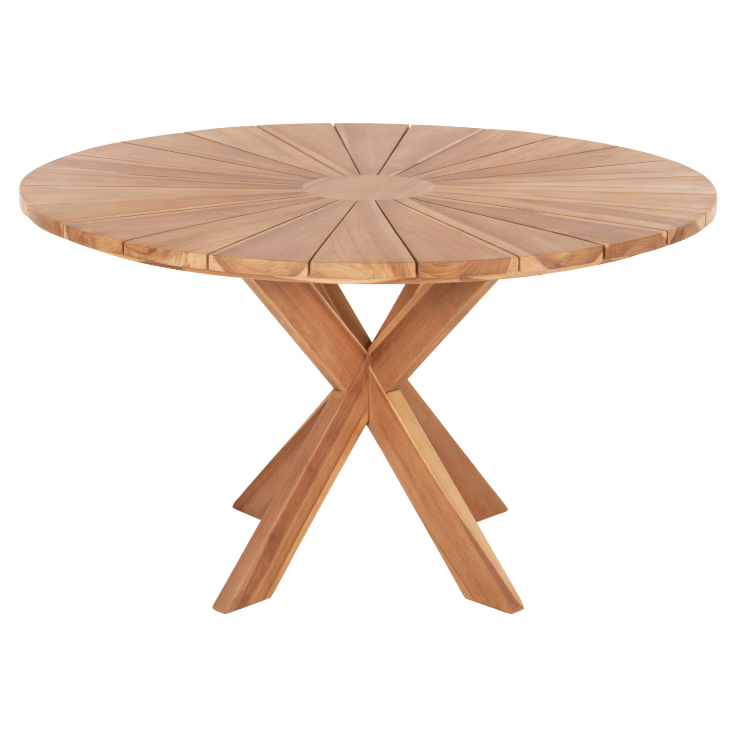 ΤΡΑΠΕΖΙ ΤΡΑΠΕΖΑΡΙΑΣ ΣΤΡΟΓΓΥΛΟ EXCESS HM9868 ΤΕΑΚ ΞΥΛΟ-ΦΥΣΙΚΟ ΜΑΤ Φ130x75Υεκ. 3