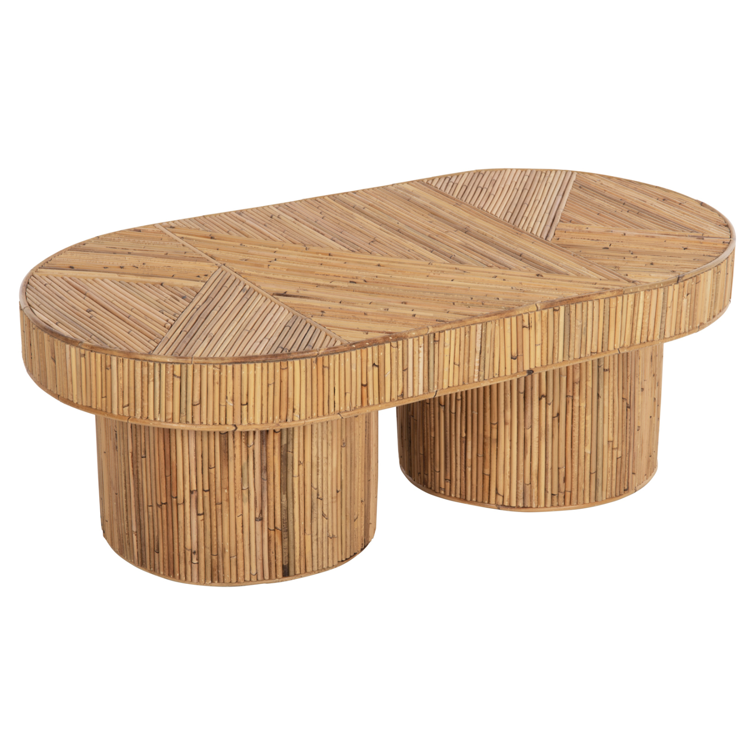 ΤΡΑΠΕΖΙ ΣΑΛΟΝΙΟΥ GATSBY ΟΒΑΛ TOP HM9870 RATTAN ΧΡΩΜΑ ΦΥΣΙΚΟ 110x59x39Υεκ. 1