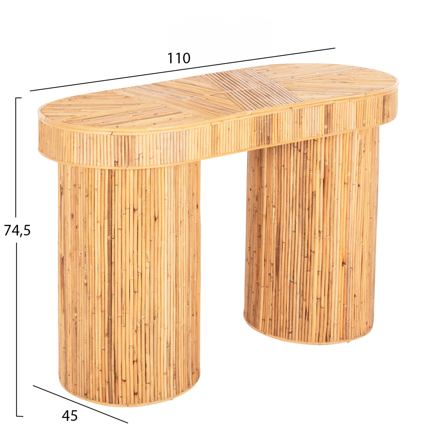 ΚΟΝΣΟΛΑ ΟΒΑΛ GATSBY HM9871 ΦΥΣΙΚΟ RATTAN ΣΕ ΦΥΣΙΚΟ ΧΡΩΜΑ 110x45x74,5Υεκ. 2
