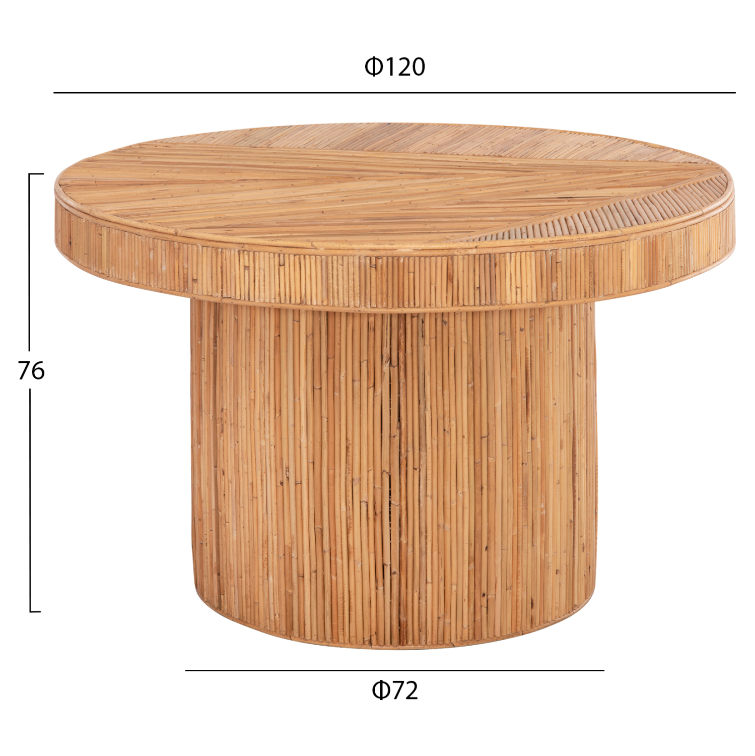 ΤΡΑΠΕΖΙ ΤΡΑΠΕΖΑΡΙΑΣ GATSBY HM9884 ΦΥΣΙΚΟ RATTAN ΣΕ ΦΥΣΙΚΟ ΧΡΩΜΑ Φ120x76Υεκ. 2