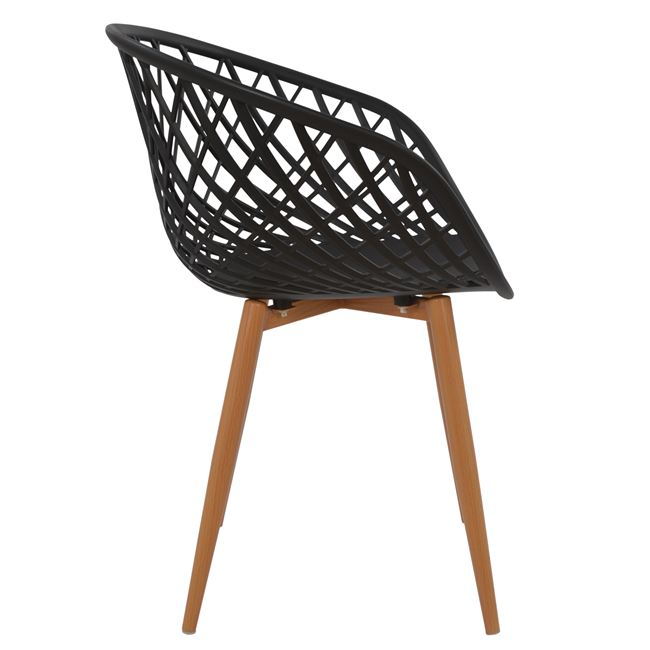 ΠΟΛΥΘΡΟΝΑ ΠΟΛΥΠΡΟΠΥΛΕΝΙΟΥ ΜΑΥΡΗ ΜΕ ΜΕΤΑΛΛΙΚΑ ΠΟΔΙΑ ΑΠΟΜΙΜΗΣΗ ΞΥΛΟΥ ARIADNE HM8001.02 62,5x56x80 εκ. 4