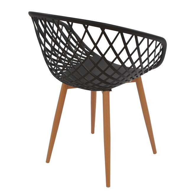 ΠΟΛΥΘΡΟΝΑ ΠΟΛΥΠΡΟΠΥΛΕΝΙΟΥ ΜΑΥΡΗ ΜΕ ΜΕΤΑΛΛΙΚΑ ΠΟΔΙΑ ΑΠΟΜΙΜΗΣΗ ΞΥΛΟΥ ARIADNE HM8001.02 62,5x56x80 εκ. 5