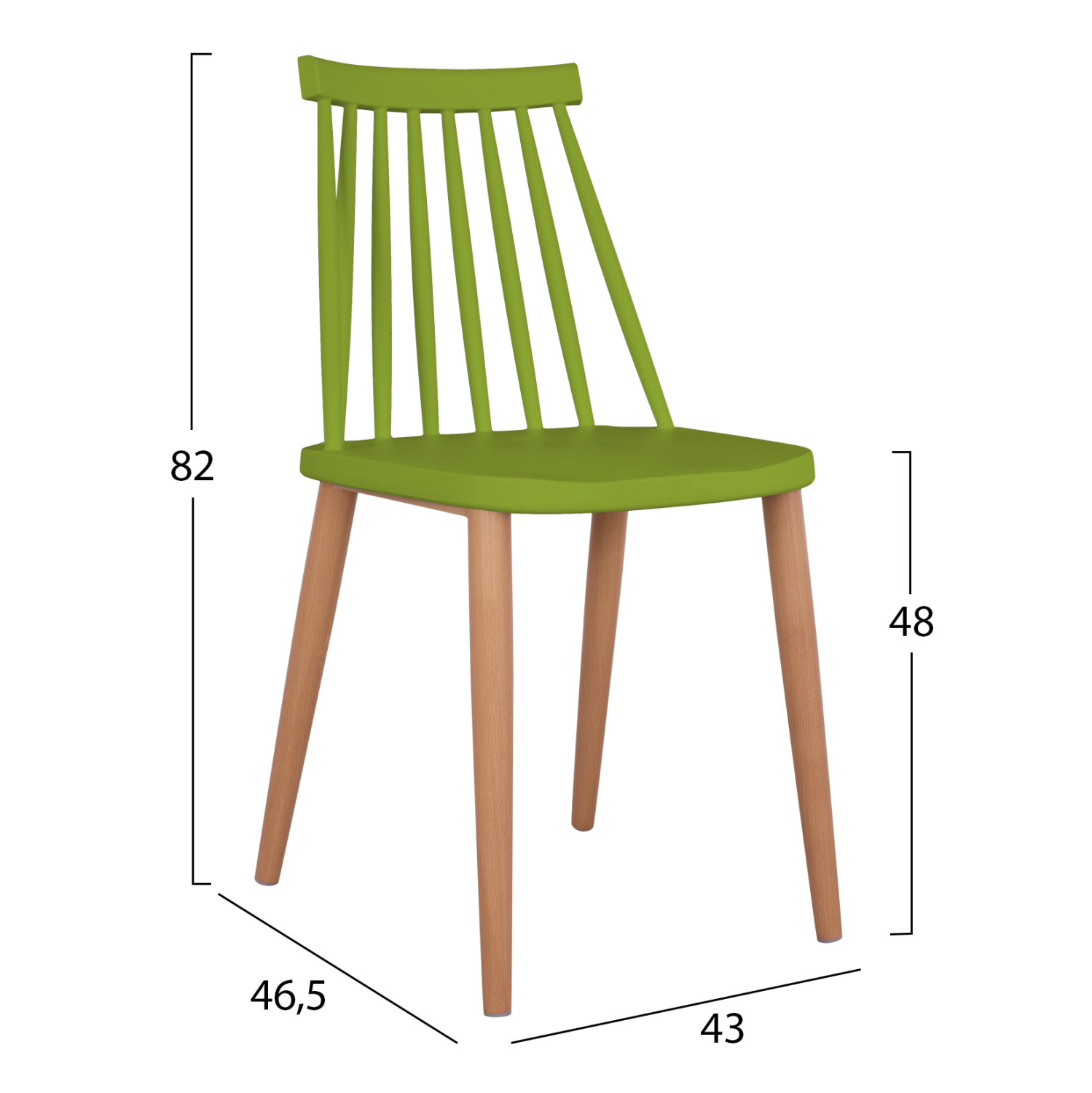 ΚΑΡΕΚΛΑ ΤΡΑΠΕΖΑΡΙΑΣ HM8052.08 VANESSA ΠΡΑΣΙΝΗ ΜΕ ΜΕΤΑΛΛΙΚΑ ΠΟΔΙΑ 42,5x47x81,5 εκ. 2