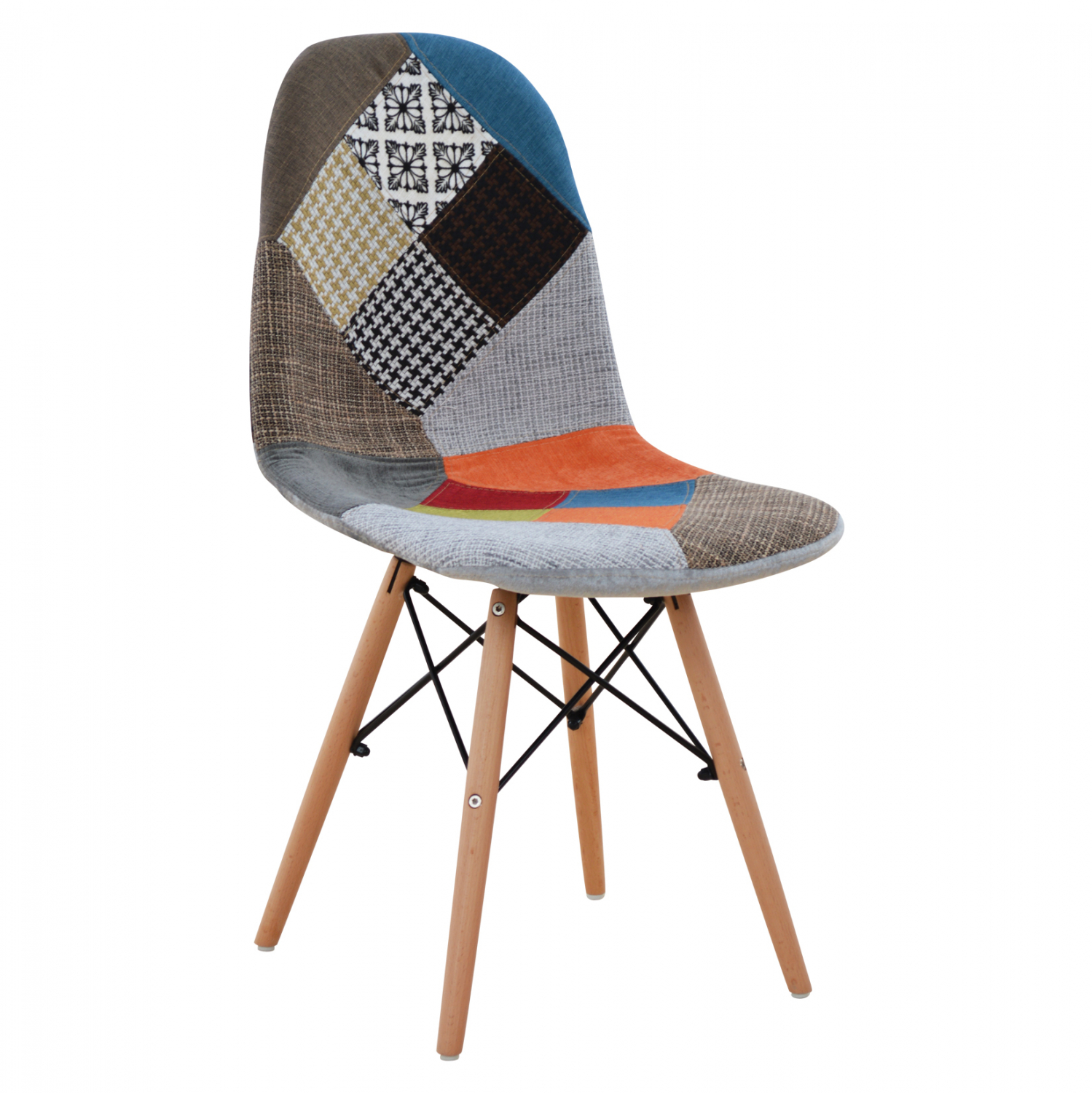 ΚΑΡΕΚΛΑ COSY HM8068 ΜΕ ΞΥΛΙΝΑ ΠΟΔΙΑ ΚΑΙ ΚΑΘΙΣΜΑ PATCWORK 43x50x86 εκ. 1