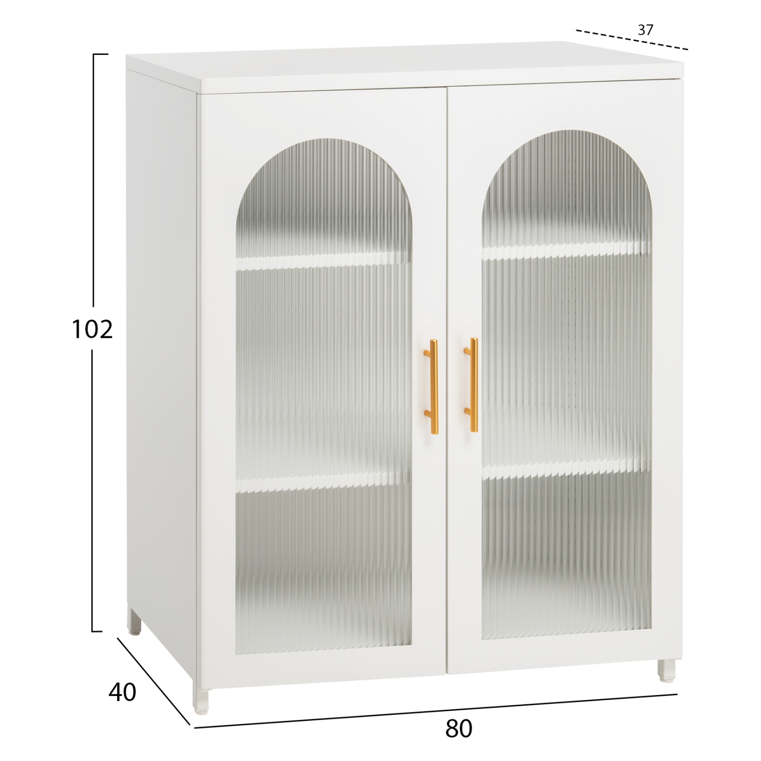 ΜΕΤΑΛΛΙΚΟ ΝΤΟΥΛΑΠΙ ΒΙΤΡΙΝΑ CARIL HM9571.02 ΛΕΥΚΟ 80x37-40x102Yεκ. 2