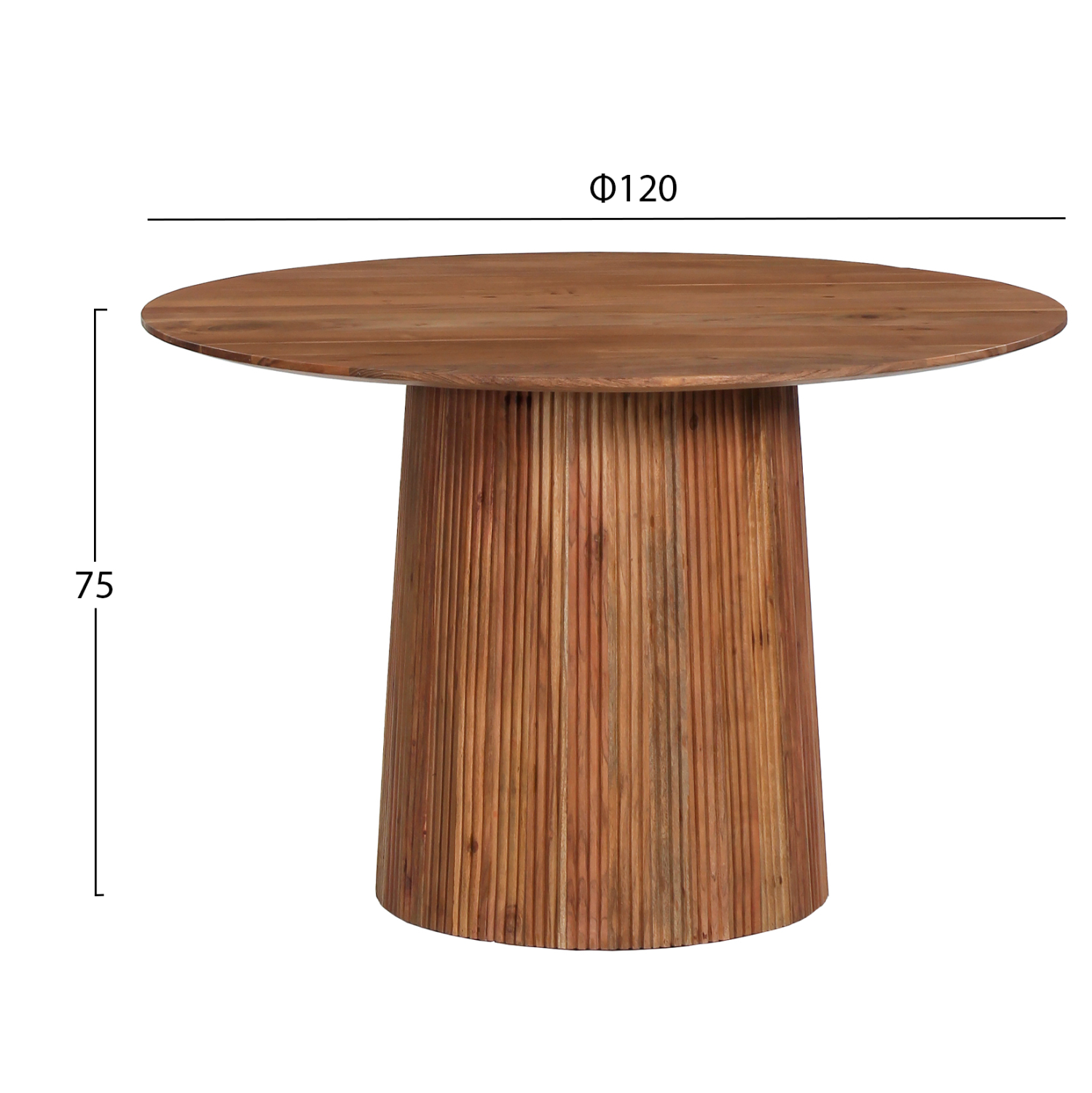 ΤΡΑΠΕΖΙ ΤΡΑΠΕΖΑΡΙΑΣ ΣΤΡΟΓΓΥΛΟ GROOT HM9684 ΜΑΣΙΦ ΞΥΛΟ ΑΚΑΚΙΑΣ ΣΕ ΦΥΣΙΚΟ Φ120x79Υεκ 2