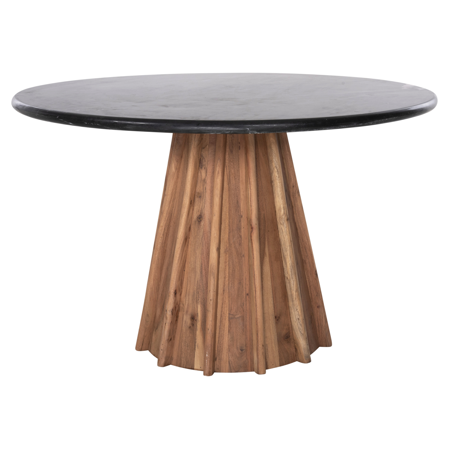 ΤΡΑΠΕΖΙ ΤΡΑΠΕΖΑΡΙΑΣ ΣΤΡΟΓΓΥΛΟ DRAXX HM9687 ΜΑΣΙΦ ΞΥΛΟ ΑΚΑΚΙΑΣ-ΕΠΙΦΑΝΕΙΑ ΜΑΥΡΟ ΜΑΡΜΑΡΟ Φ120x76Υεκ 3