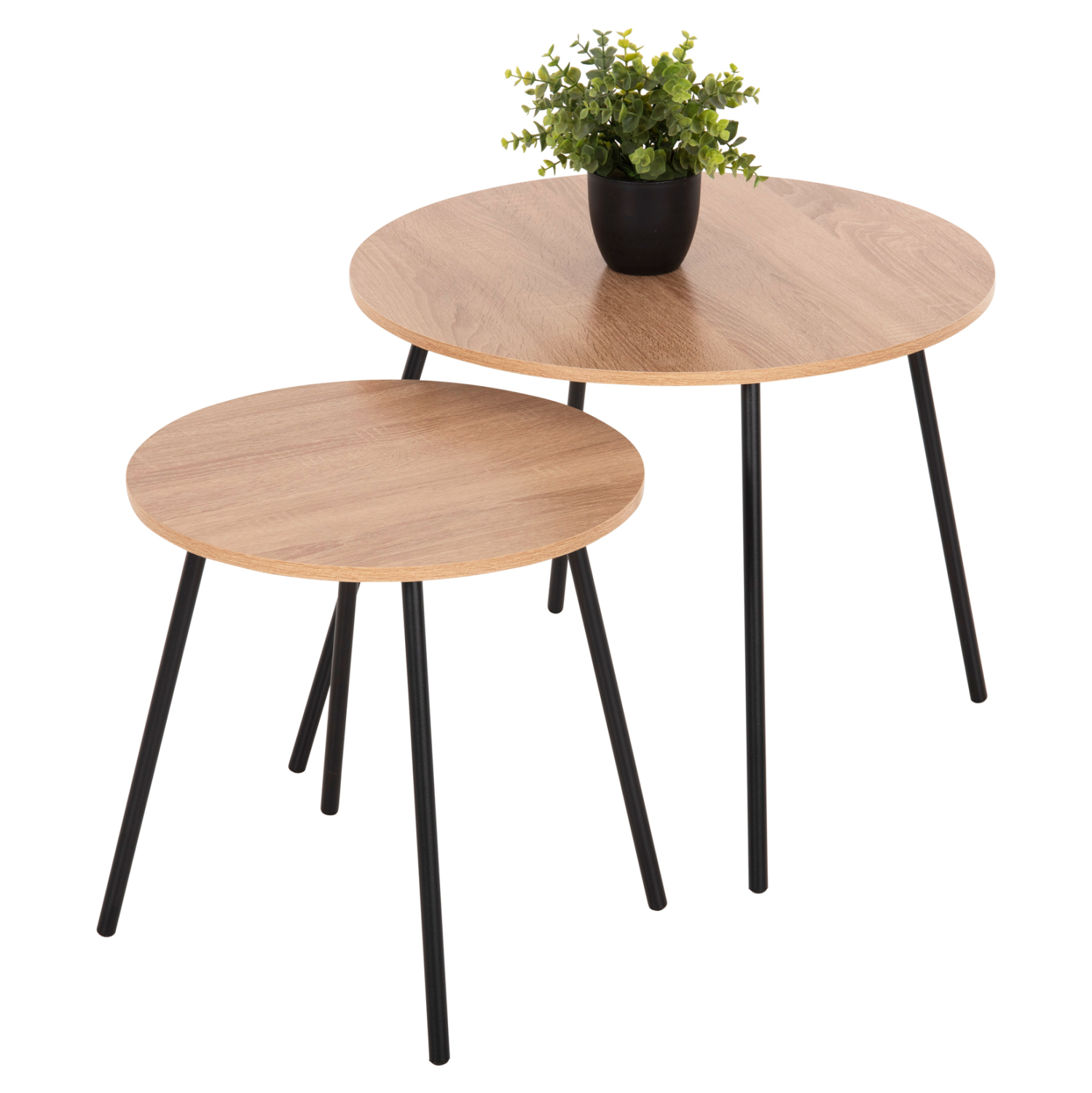 ΤΡΑΠΕΖΙΑ ΣΑΛΟΝΙΟΥ ΣΤΡΟΓΓΥΛΑ 2ΤΜΧ CUPPER HM9878.01 ΜΕΛΑΜΙΝΗ ΣΟΝΑΜΑ-ΜΑΥΡΟ ΜΕΤΑΛΛΟ 1