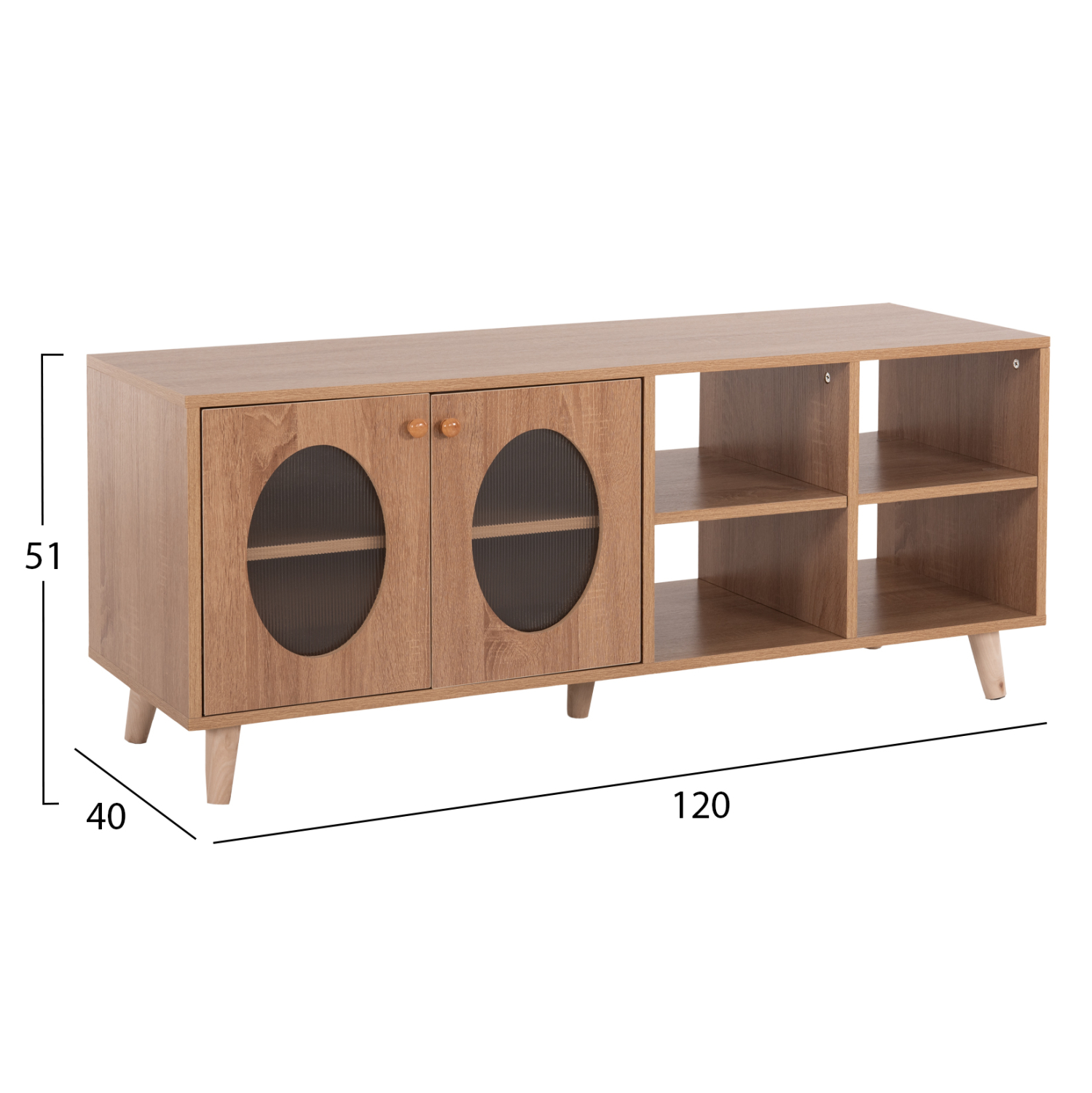 ΕΠΙΠΛΟ ΤΗΛΕΟΡΑΣΗΣ RILLION HM9879 ΜΕΛΑΜΙΝΗ ΣΕ SONAMA 120x40x50Yεκ 2