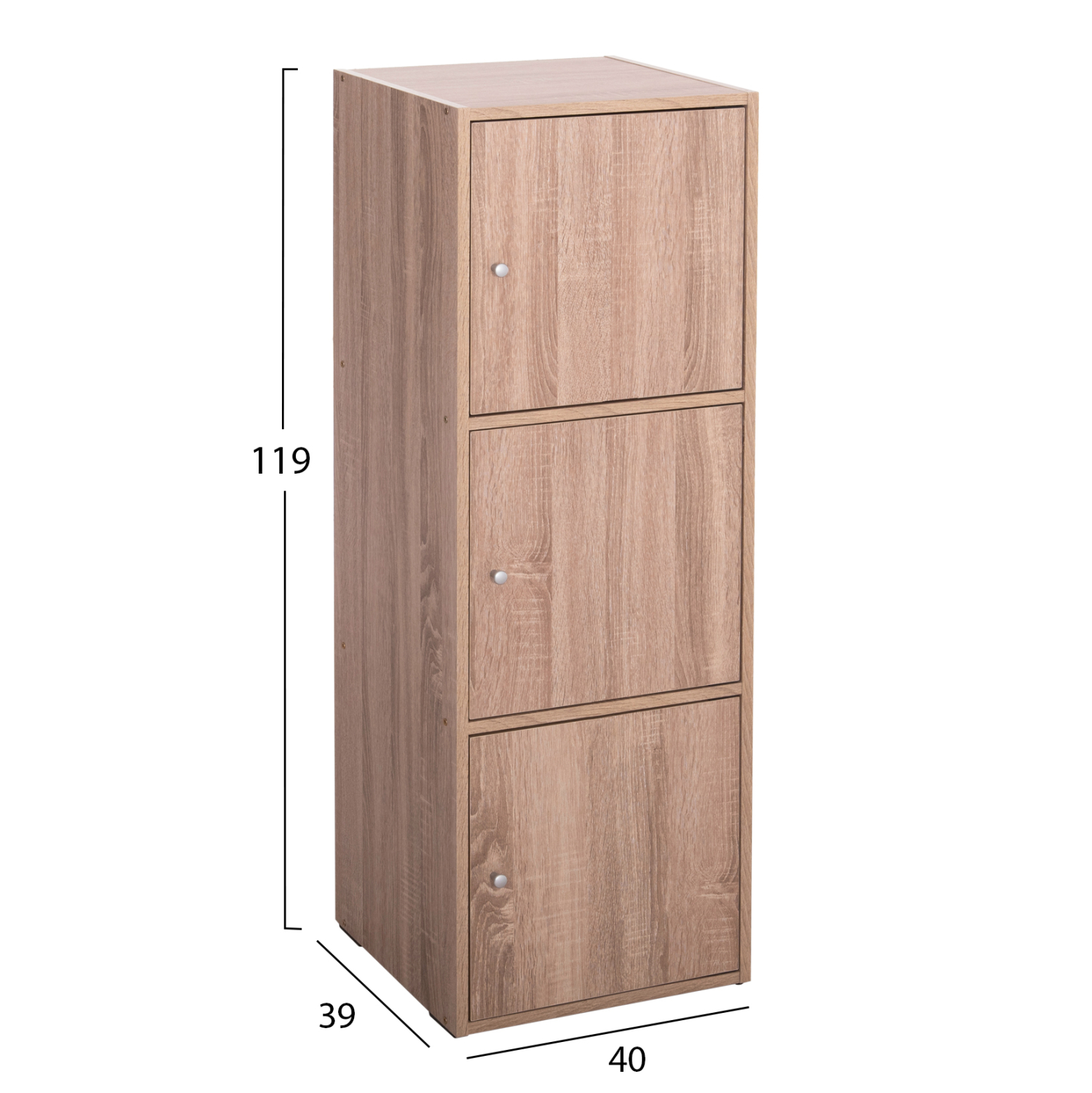 ΝΤΟΥΛΑΠΙ ΜΕ 3 ΑΠΟΘ. ΧΩΡΟΥΣ SORIANO HM9939.11 SONAMA OAK ΜΕΛΑΜΙΝΗ 40x39x119Υεκ. 2