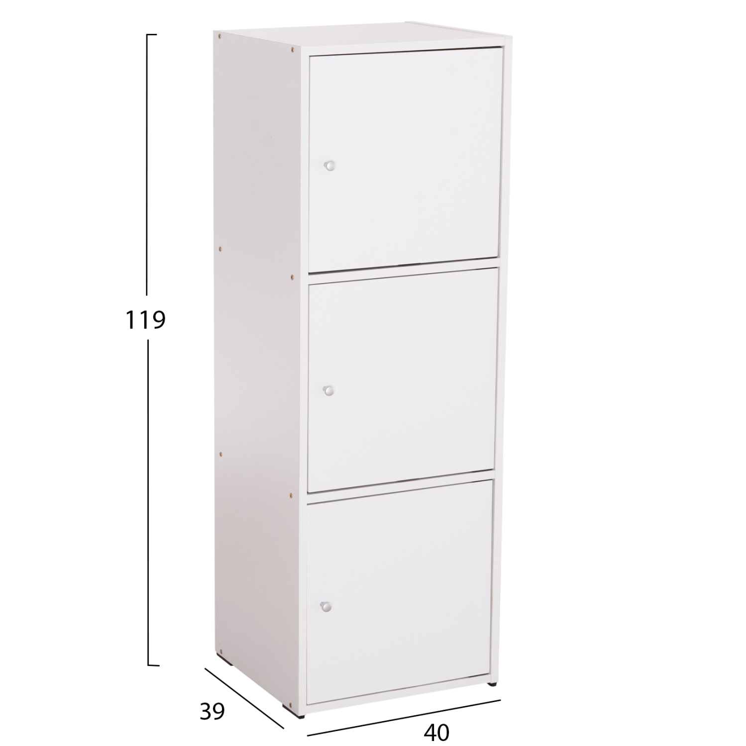 ΝΤΟΥΛΑΠΙ ΜΕ 3 ΑΠΟΘ. ΧΩΡΟΥΣ SORIANO HM9939.01 ΛΕΥΚΗ ΜΕΛΑΜΙΝΗ 40x39x119Υεκ. 2