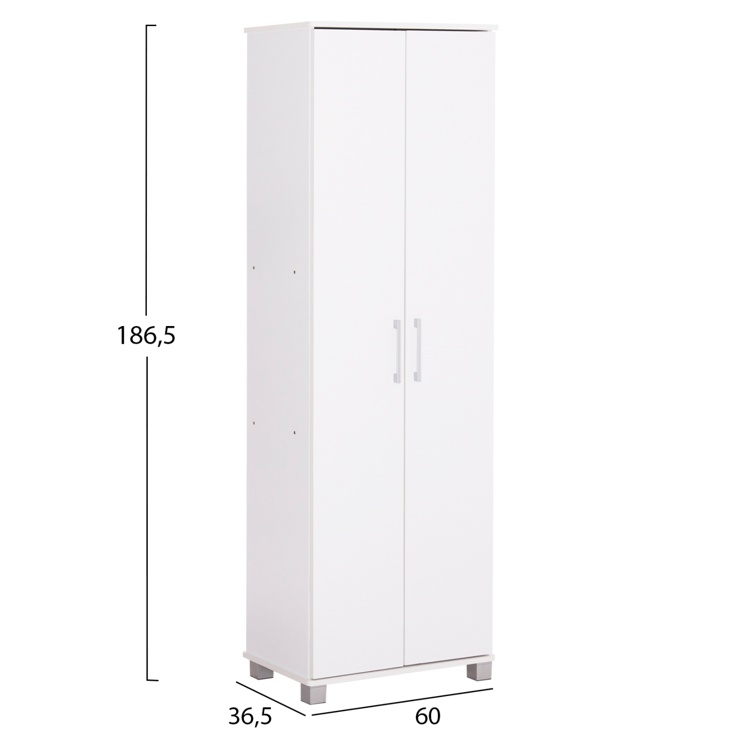 ΠΑΠΟΥΤΣΟΘΗΚΗ-ΝΤΟΥΛΑΠΑ CLUSE HM2403.03 ΜΕΛΑΜΙΝΗ ΛΕΥΚΟ ΧΡΩΜΑ 60Χ36,5Χ186,5Υεκ. 2