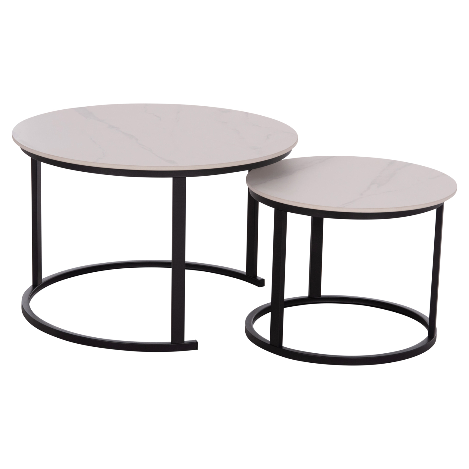 ΤΡΑΠΕΖΙA ΣΑΛΟΝΙΟΥ ΣΕΤ 2ΤΜΧ TALOS ΚΕΡΑΜΙΚΟ TOP ΜΕ ΟΨΗ ΛΕΥΚΟΥ ΜΑΡΜΑΡΟΥ HM18140.01 Φ70+Φ50 4