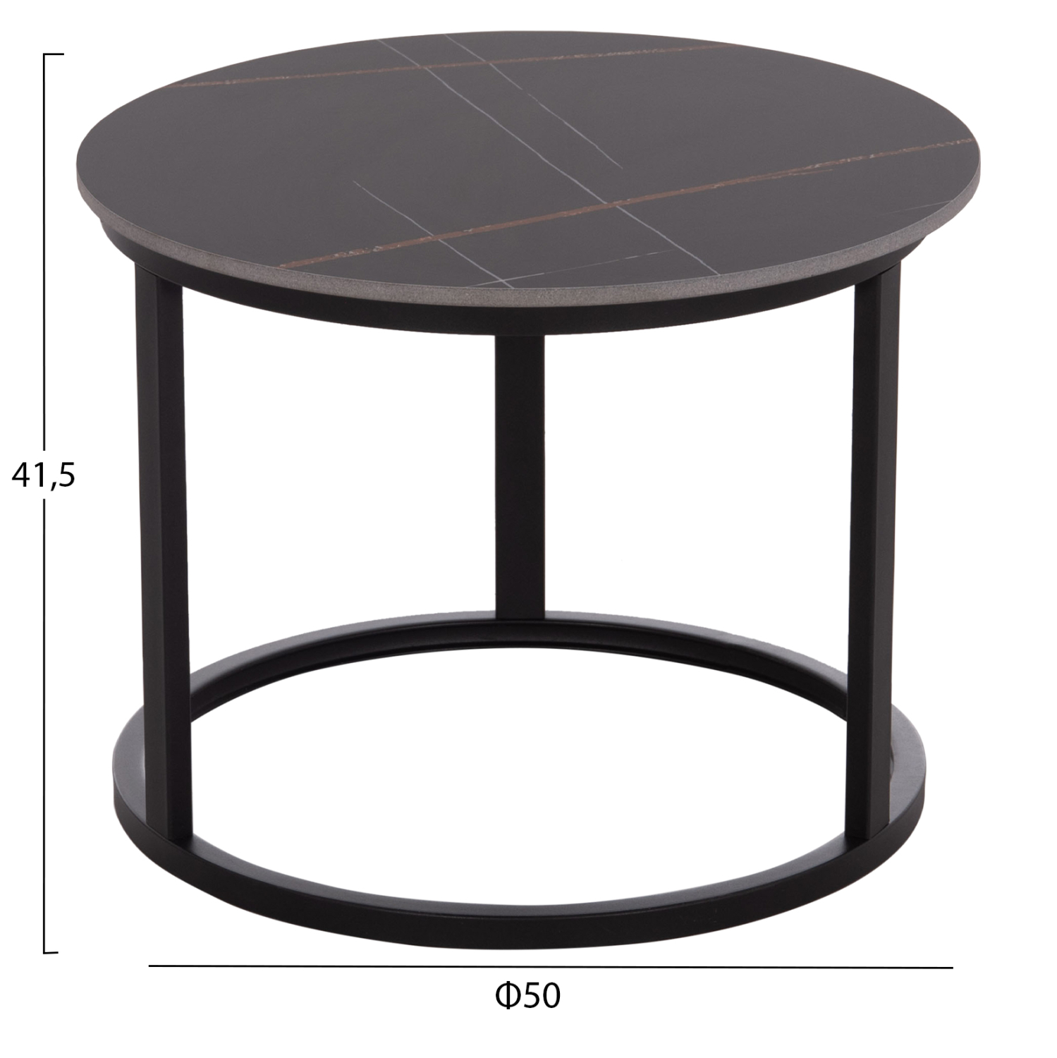 ΤΡΑΠΕΖΙ ΣΑΛΟΝΙΟΥ 2ΤΜΧ TALOS ΚΕΡΑΜΙΚΟ TOP ΜΕ ΟΨΗ ΜΑΥΡΟΥ ΜΑΡΜΑΡΟΥ HM18140.02 Φ70+Φ50 3