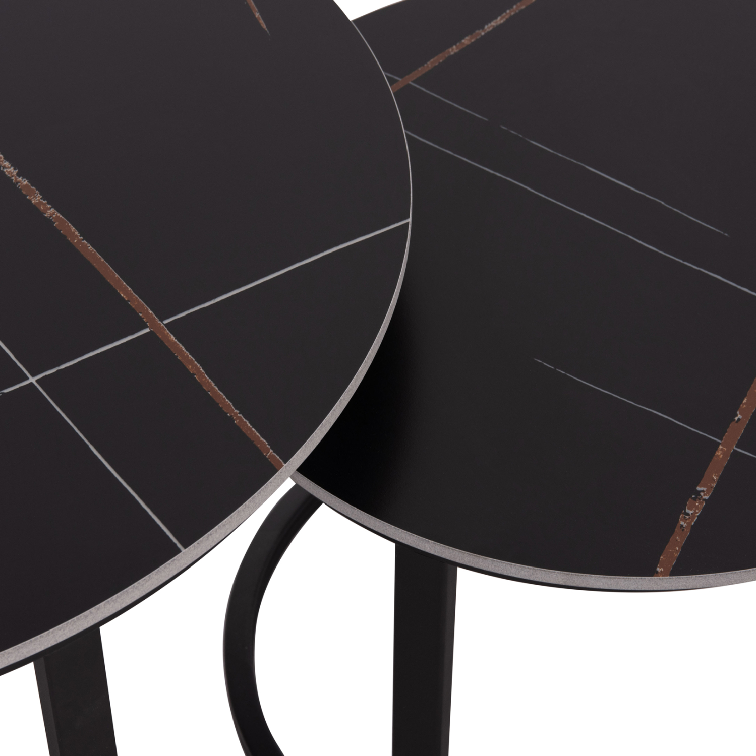 ΤΡΑΠΕΖΙ ΣΑΛΟΝΙΟΥ 2ΤΜΧ TALOS ΚΕΡΑΜΙΚΟ TOP ΜΕ ΟΨΗ ΜΑΥΡΟΥ ΜΑΡΜΑΡΟΥ HM18140.02 Φ70+Φ50 5