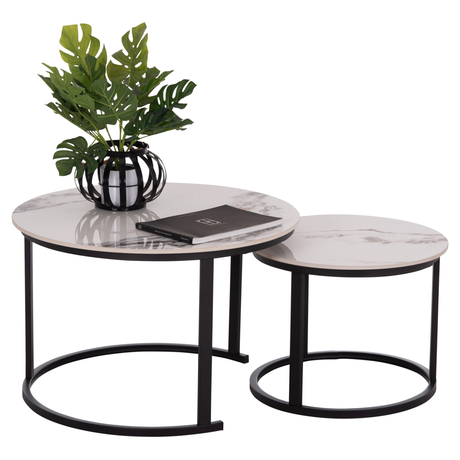 ΤΡΑΠΕΖΙ ΣΑΛΟΝΙΟΥ 2ΤΜΧ TALOS ΛΕΥΚΟ ΜΕ ΚΑΦΕ ΝΕΡΑ ΚΕΡΑΜΙΚΟ TOP HM18140.03 Φ70+Φ50 1