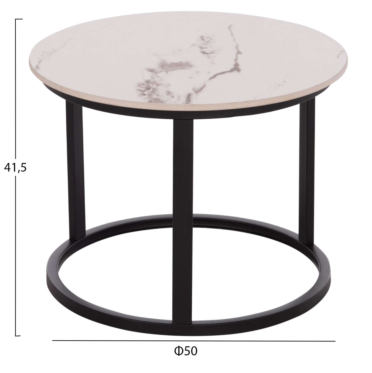 ΤΡΑΠΕΖΙ ΣΑΛΟΝΙΟΥ 2ΤΜΧ TALOS ΛΕΥΚΟ ΜΕ ΚΑΦΕ ΝΕΡΑ ΚΕΡΑΜΙΚΟ TOP HM18140.03 Φ70+Φ50 3