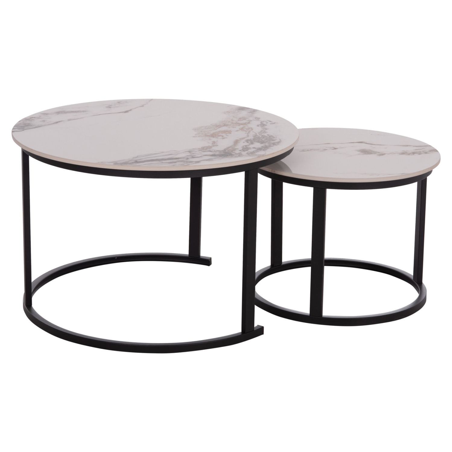 ΤΡΑΠΕΖΙ ΣΑΛΟΝΙΟΥ 2ΤΜΧ TALOS ΛΕΥΚΟ ΜΕ ΚΑΦΕ ΝΕΡΑ ΚΕΡΑΜΙΚΟ TOP HM18140.03 Φ70+Φ50 4