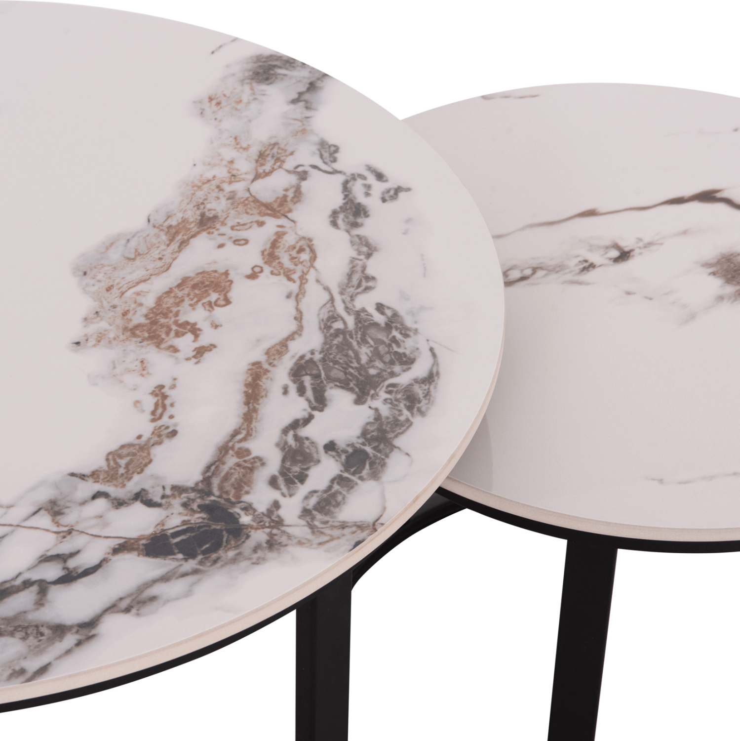 ΤΡΑΠΕΖΙ ΣΑΛΟΝΙΟΥ 2ΤΜΧ TALOS ΛΕΥΚΟ ΜΕ ΚΑΦΕ ΝΕΡΑ ΚΕΡΑΜΙΚΟ TOP HM18140.03 Φ70+Φ50 5