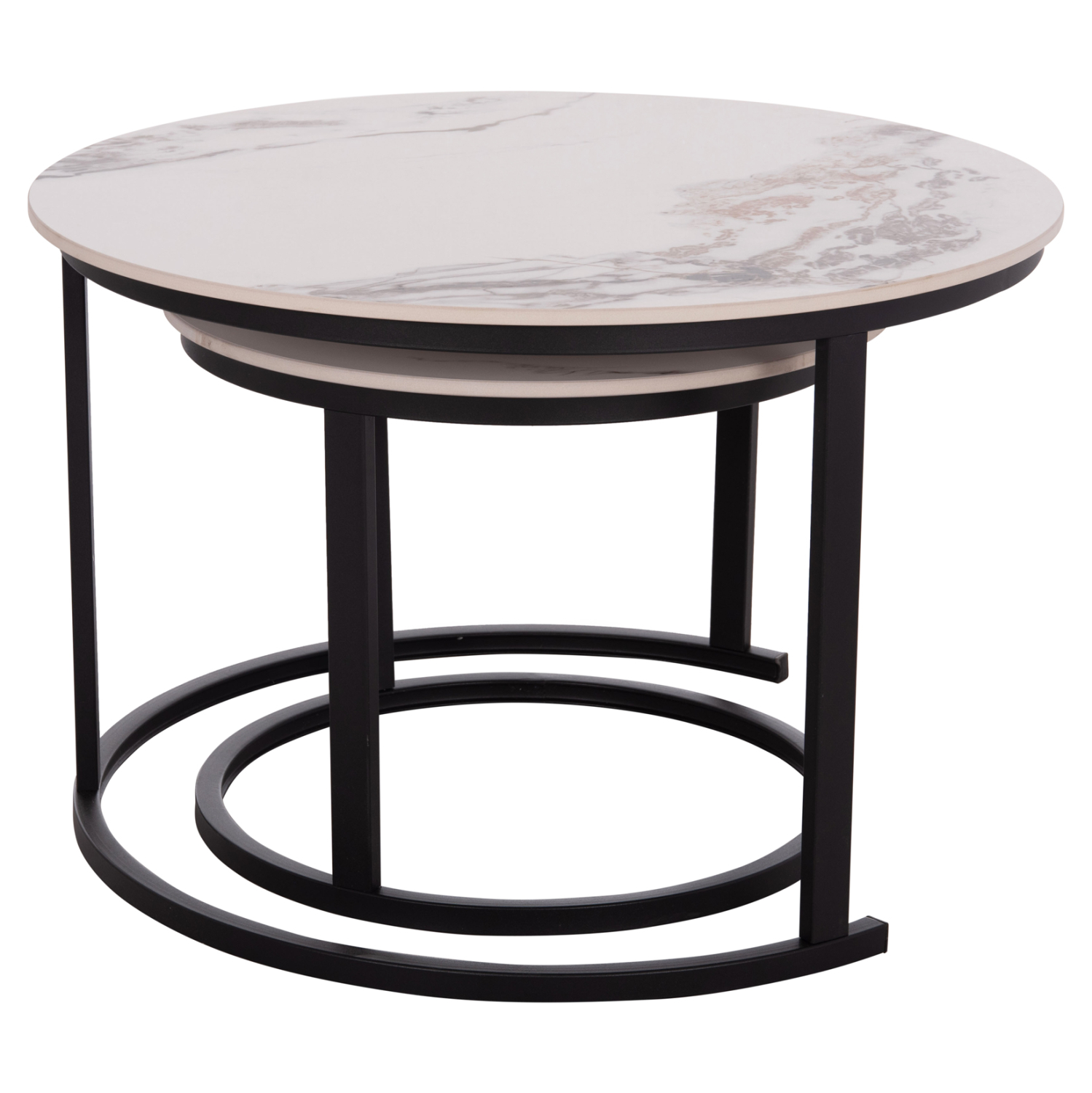 ΤΡΑΠΕΖΙ ΣΑΛΟΝΙΟΥ 2ΤΜΧ TALOS ΛΕΥΚΟ ΜΕ ΚΑΦΕ ΝΕΡΑ ΚΕΡΑΜΙΚΟ TOP HM18140.03 Φ70+Φ50 6