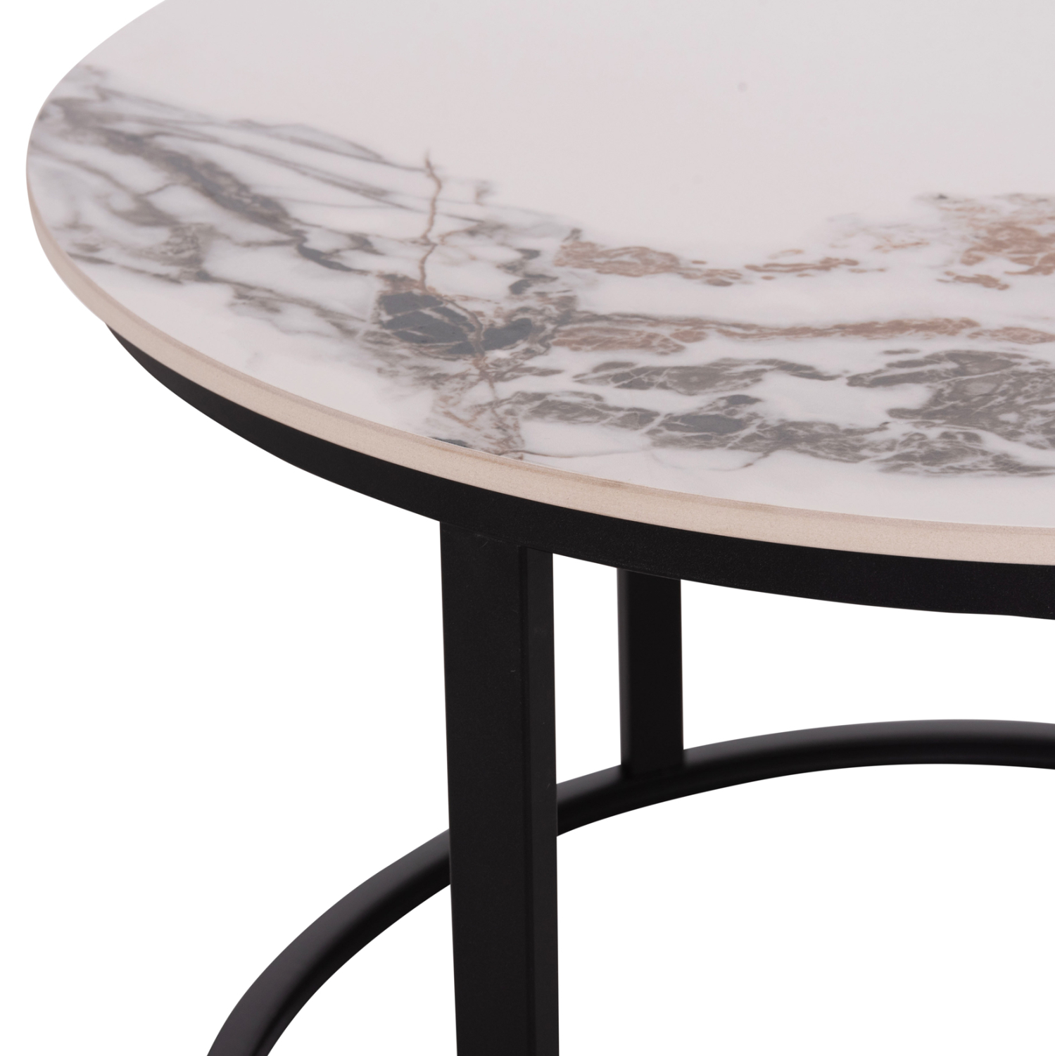 ΤΡΑΠΕΖΙ ΣΑΛΟΝΙΟΥ 2ΤΜΧ TALOS ΛΕΥΚΟ ΜΕ ΚΑΦΕ ΝΕΡΑ ΚΕΡΑΜΙΚΟ TOP HM18140.03 Φ70+Φ50 9