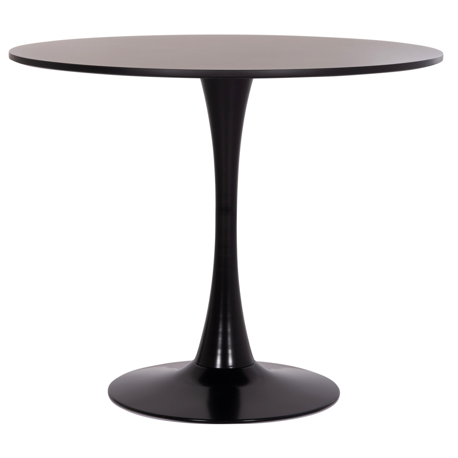ΤΡΑΠΕΖΙ ΣΤΡΟΓΓΥΛΟ BROLIN HM18141.02 MDF TOP-ΒΑΣΗ ΜΕΤΑΛΛΙΚΗ--ΜΑΥΡΟ Φ90x73Υεκ 1