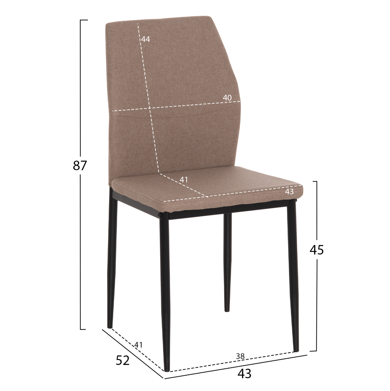 ΚΑΡΕΚΛΑ ΤΡΑΠΕΖΑΡΙΑΣ DIAZ HM18346.04 ΜΠΕΖ ΥΦΑΣΜΑ-ΜΕΤΑΛΛΙΚΑ ΠΟΔΙΑ ΜΑΥΡΑ 43x52x87Υεκ. 2