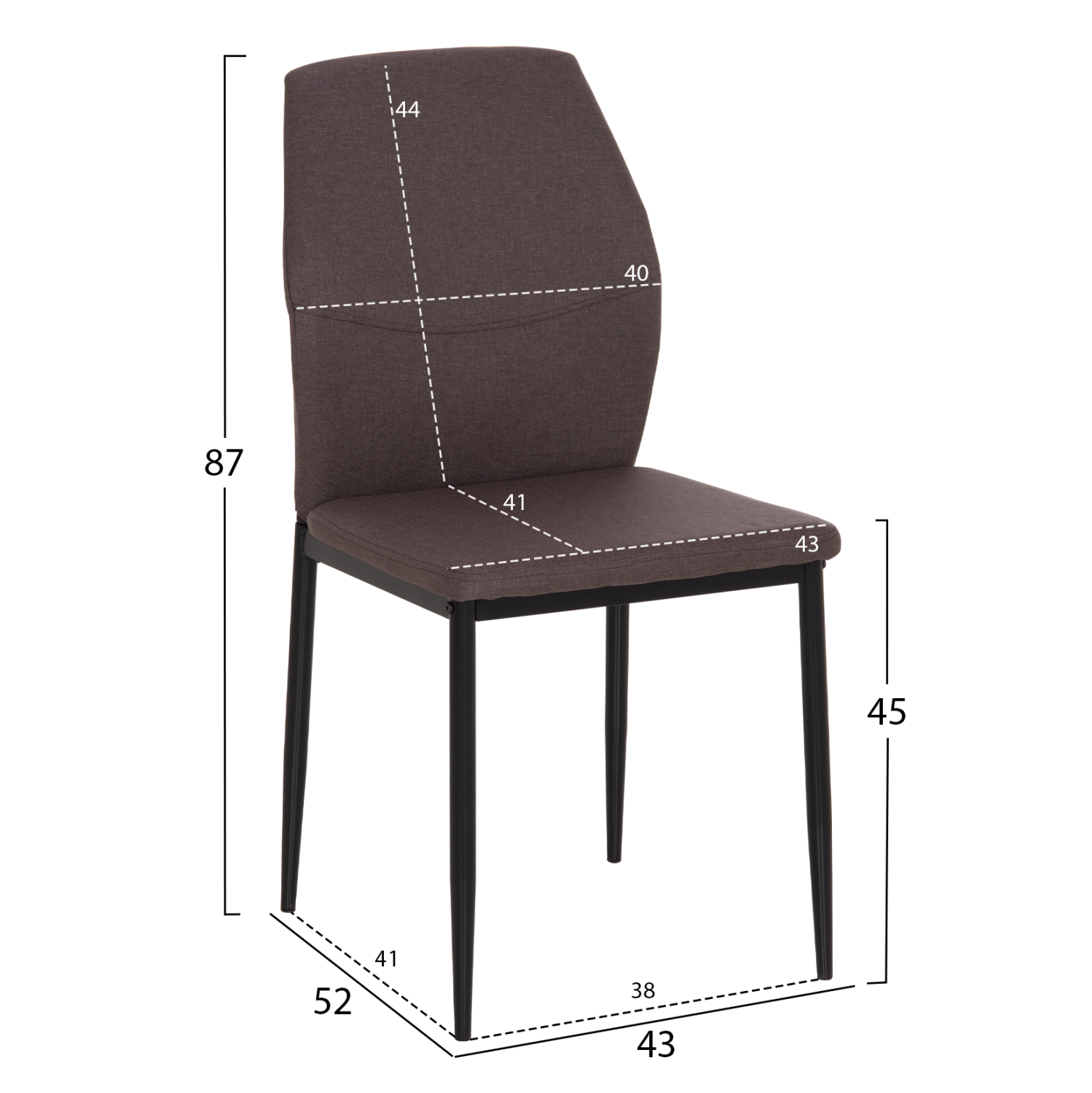 ΚΑΡΕΚΛΑ ΤΡΑΠΕΖΑΡΙΑΣ DIAZ HM18346.03 ΚΑΦΕ ΥΦΑΣΜΑ-ΜΕΤΑΛΛΙΚΑ ΠΟΔΙΑ ΜΑΥΡΑ 43x52x87Υεκ. 2