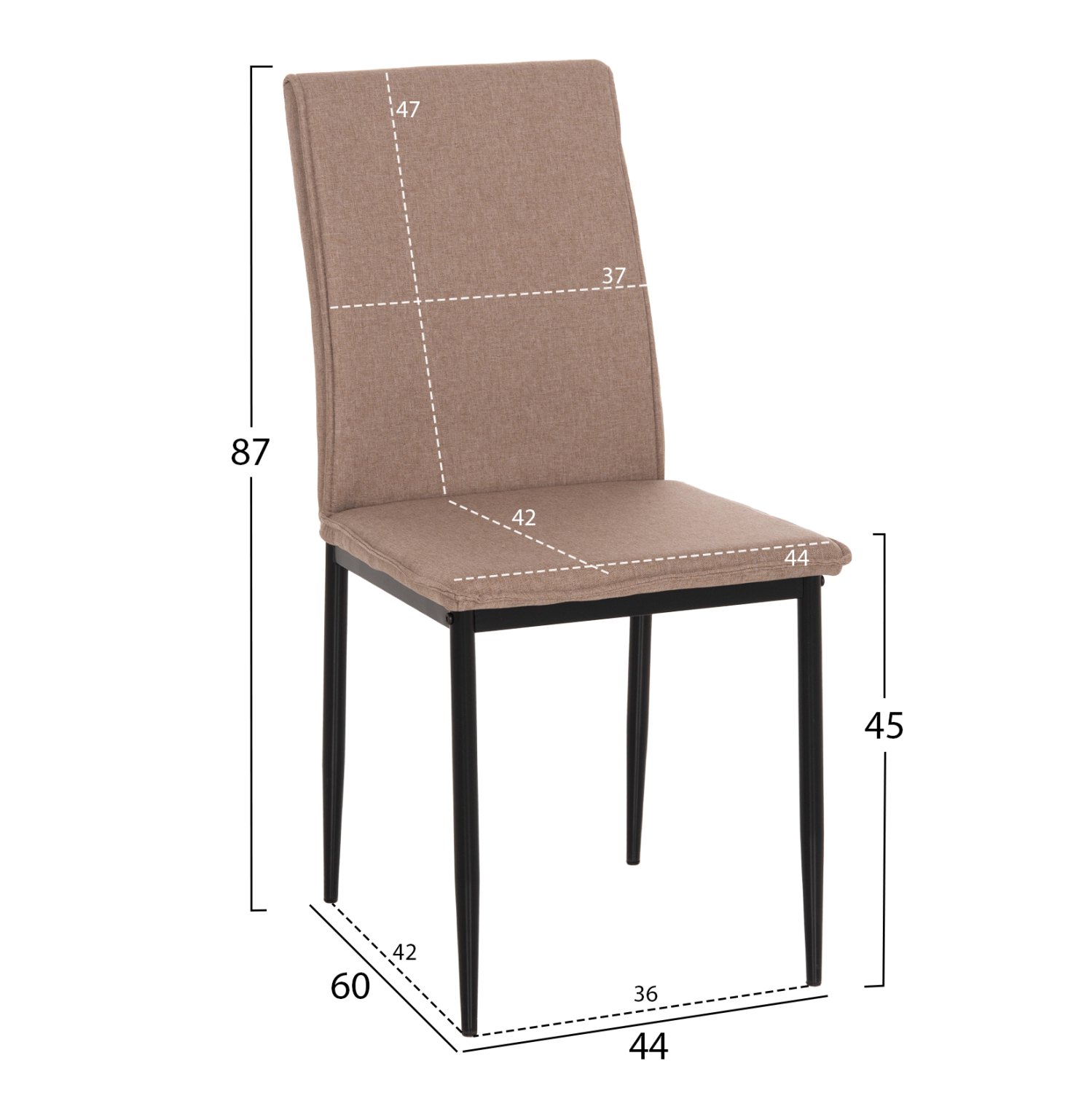 ΚΑΡΕΚΛΑ ΤΡΑΠΕΖΑΡΙΑΣ PERKY HM18347.04 ΜΠΕΖ ΥΦΑΣΜΑ-ΜΕΤΑΛ. ΠΟΔΙΑ ΜΑΥΡΑ 44x60x87Υεκ 2